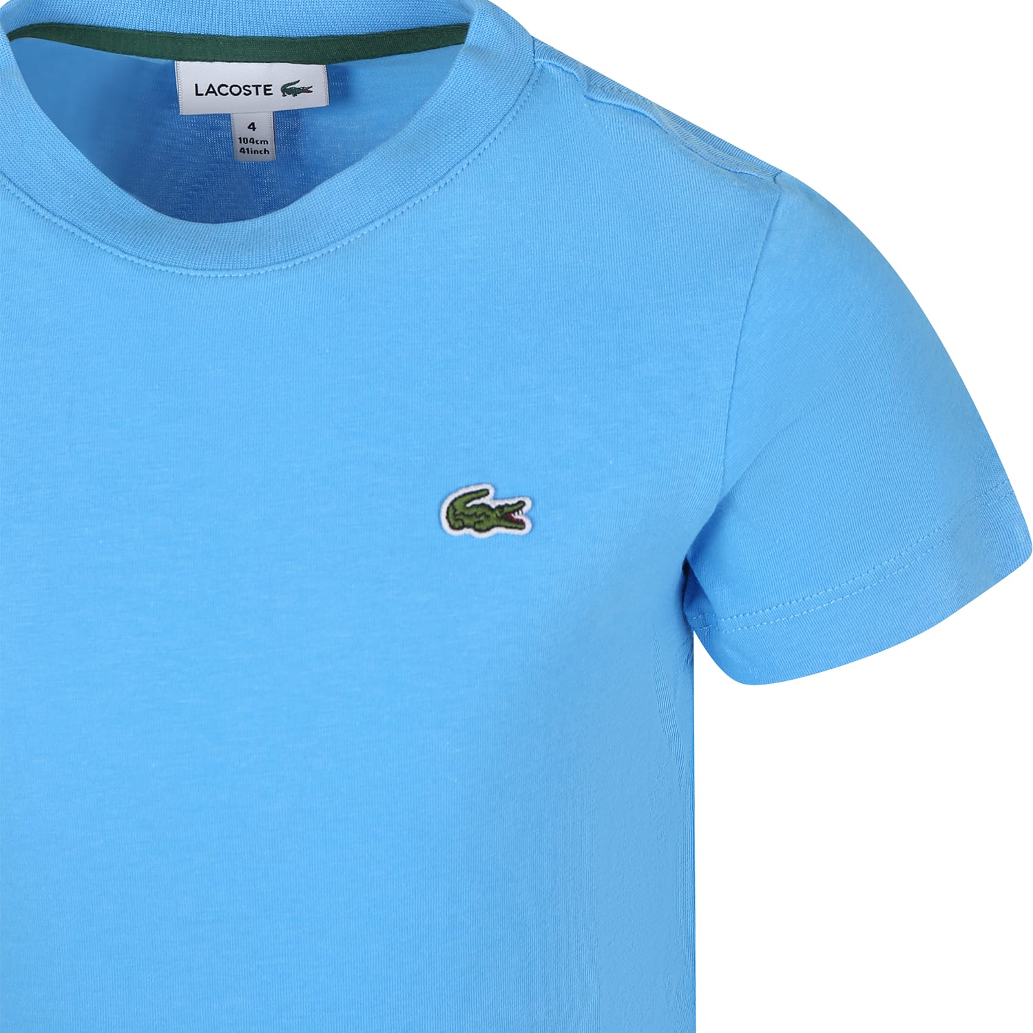 Shop Lacoste Light Blue T-shirt For Boy With Crocodile
