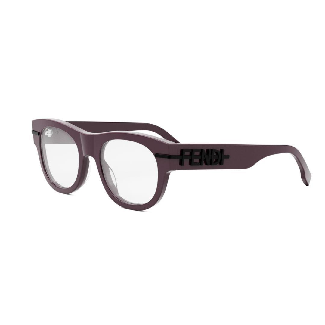 Shop Fendi Logo Embossed Round Frame Glasses In 069