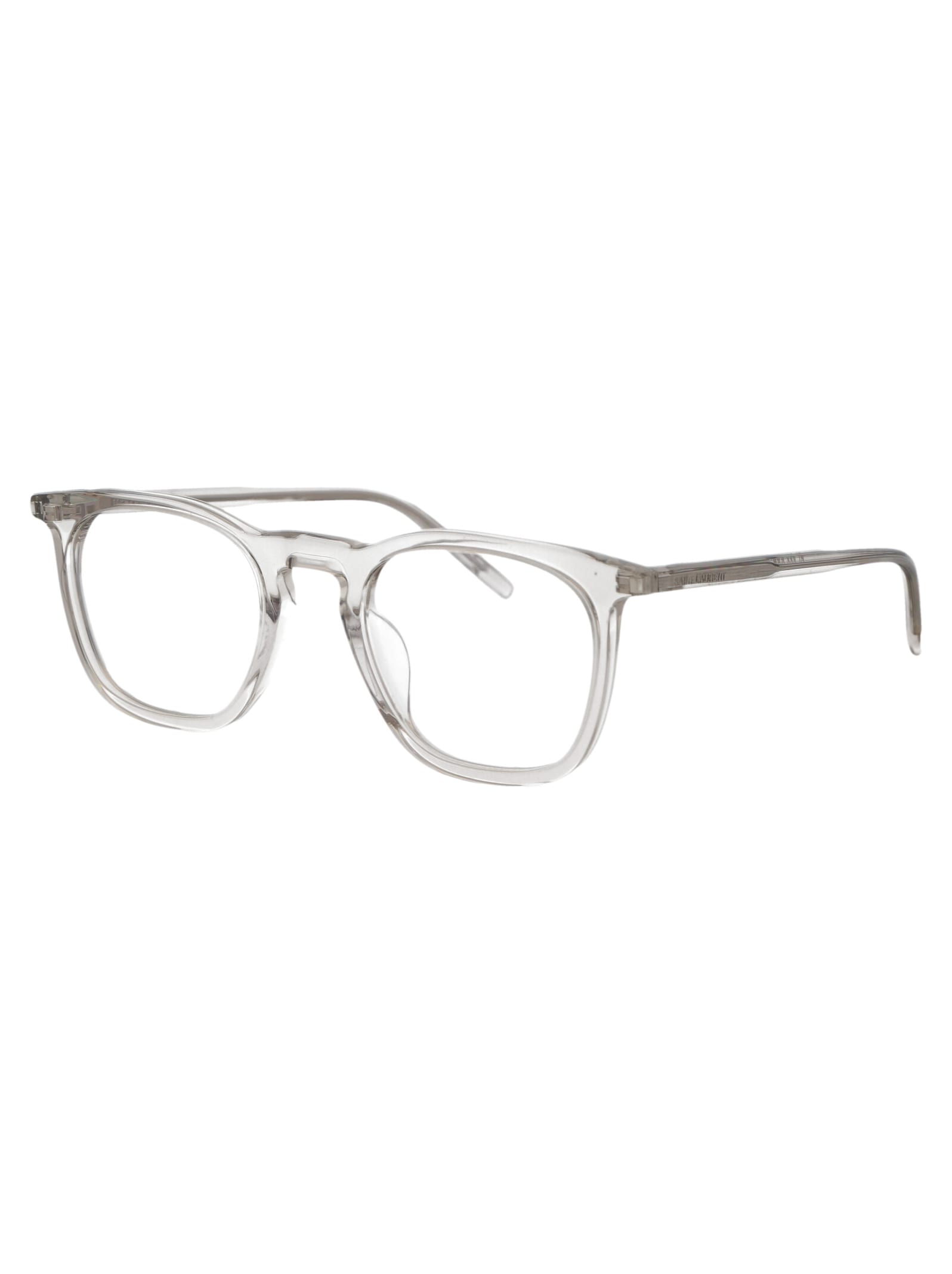 Saint Laurent Beige Beige Transparent Acetate Glasses
