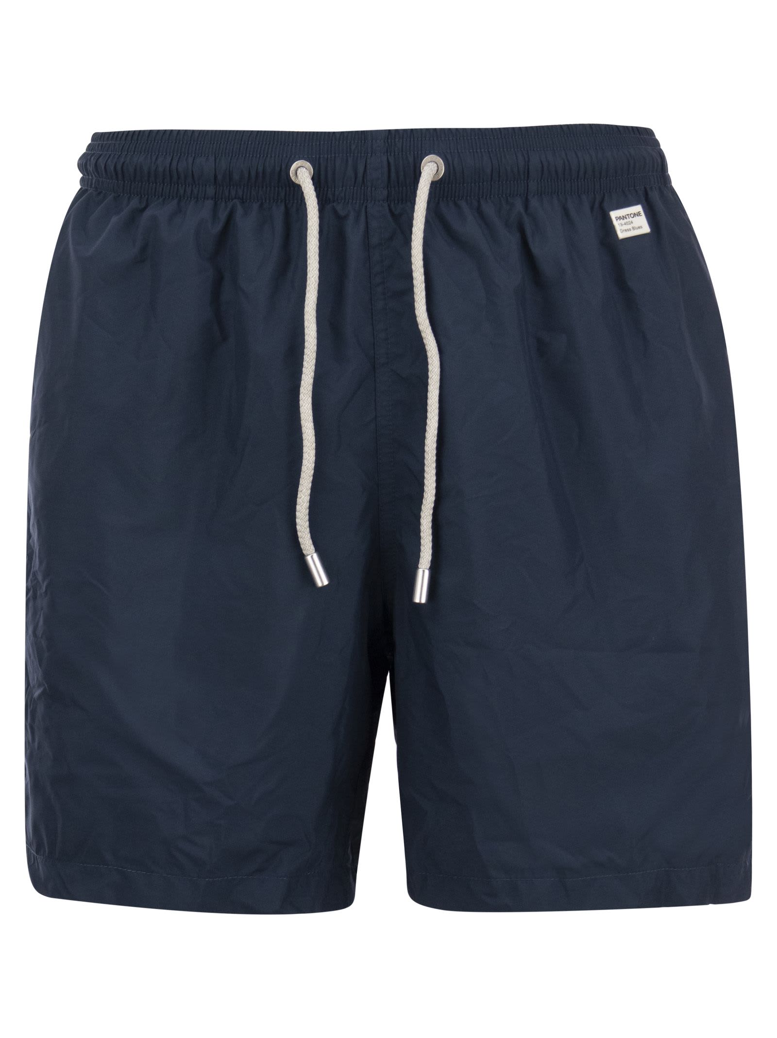 Shop Mc2 Saint Barth Beach Boxer Shorts In Lightweight Fabric In Navy Blue