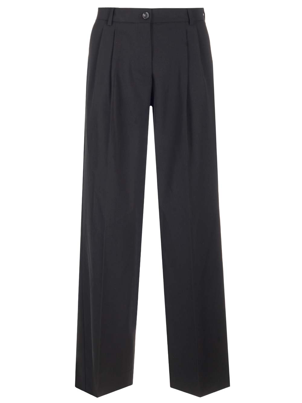 Shop Dolce & Gabbana Flared Wool Pants In Black