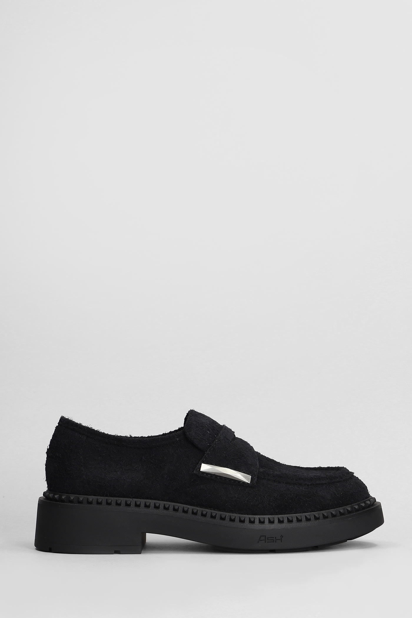 Medusa Loafers In Black Suede