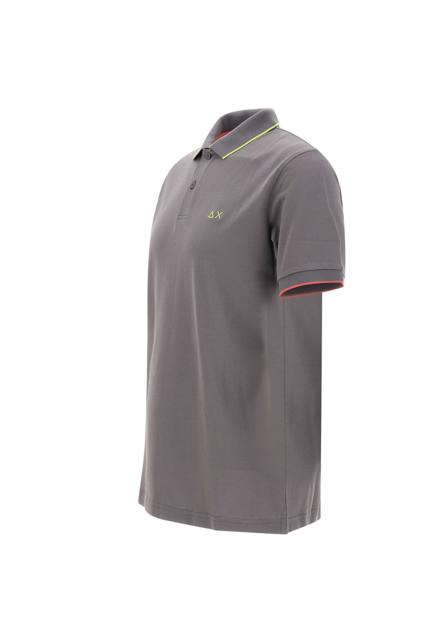 Shop Sun 68 Small Stripe Cotton Polo Shirt In Grey