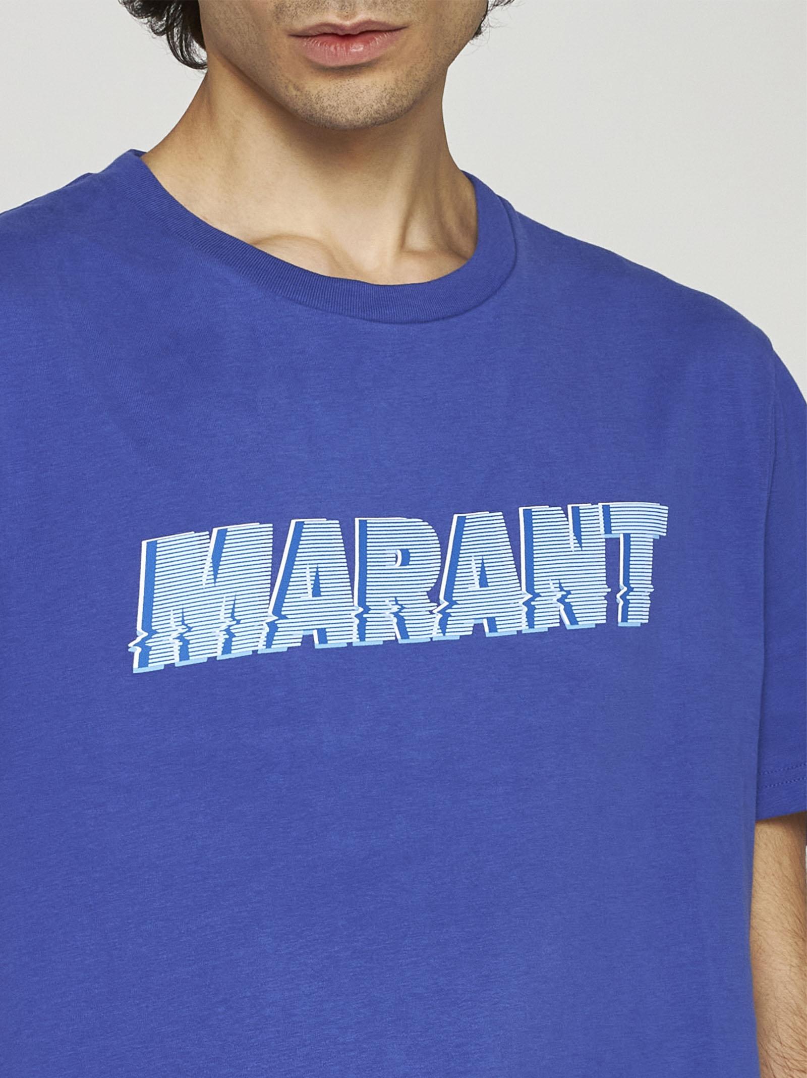 Shop Isabel Marant Honore Cotton T-shirt In Blu Elettrico