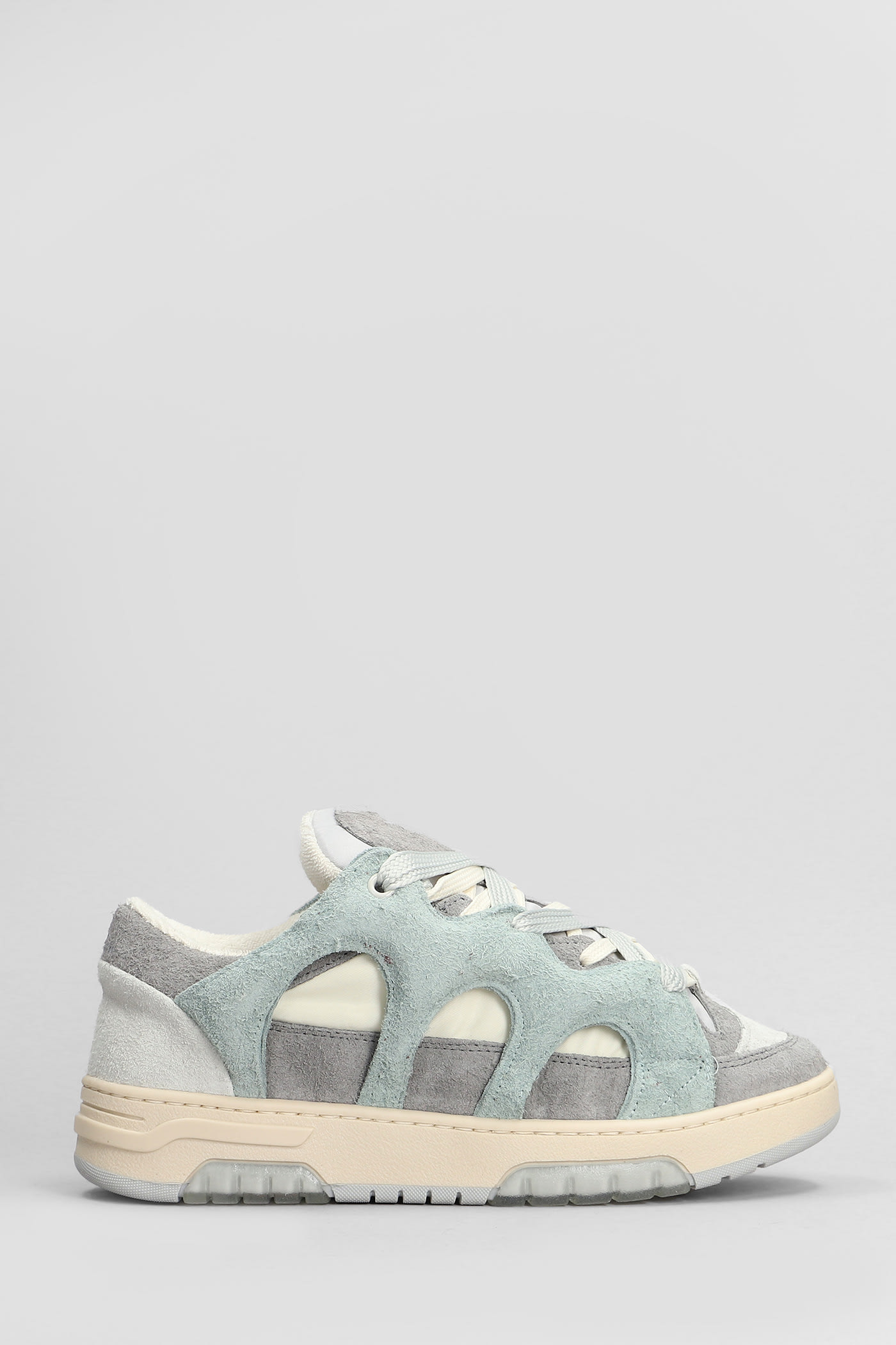 Santha 1 Sneakers In Grey Suede And Fabric