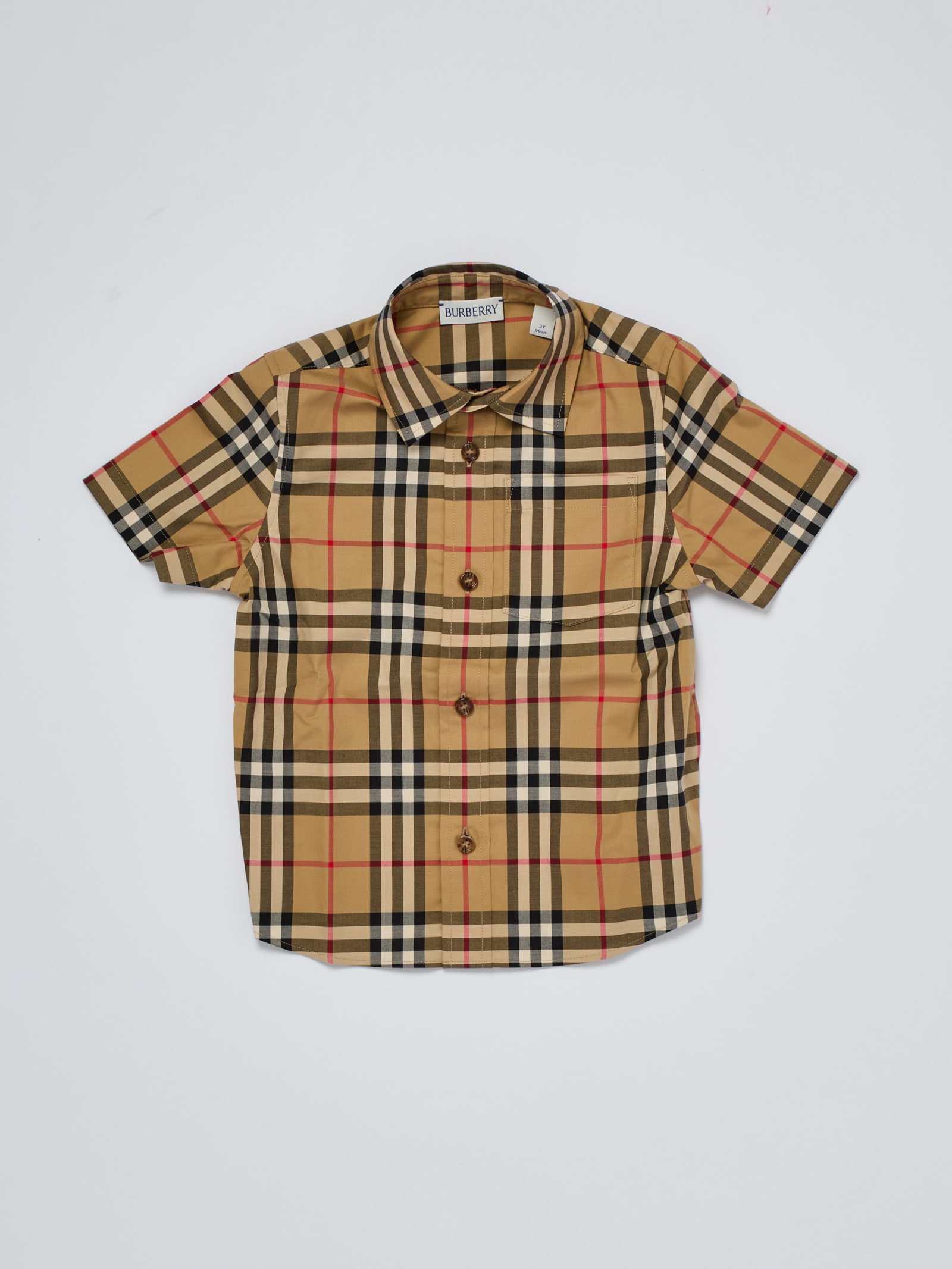 Burberry Kids' Owen Shirt Shirt In Check Beige