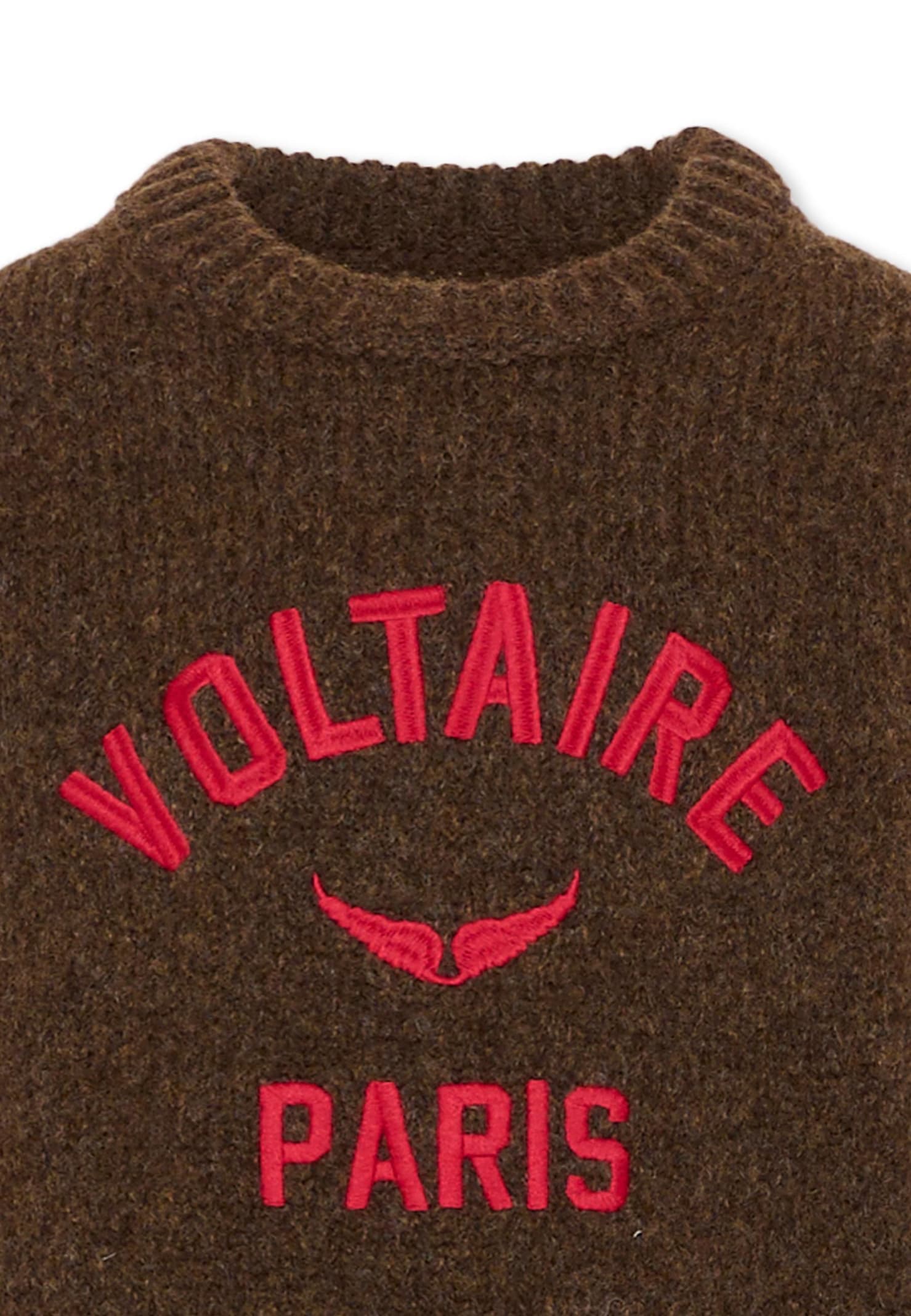 Zadig & Voltaire Brown Sweater For Boy With Logo In Brown