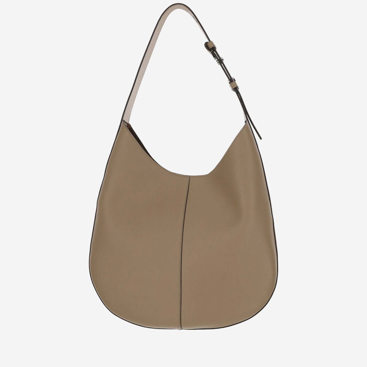 Shop Tod's Small Leather Hobo Bag In Beige