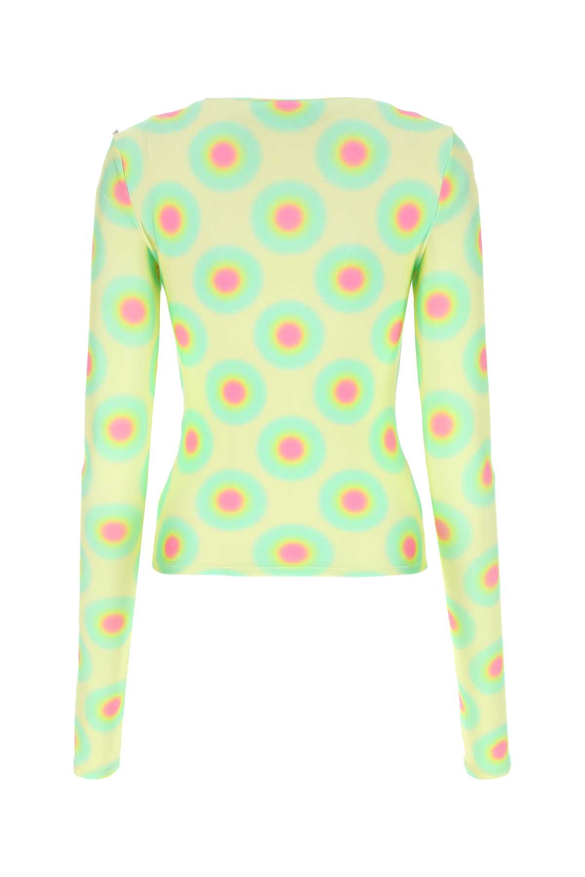 Shop Sportmax Printed Stretch Nylon Ennio Top In Green