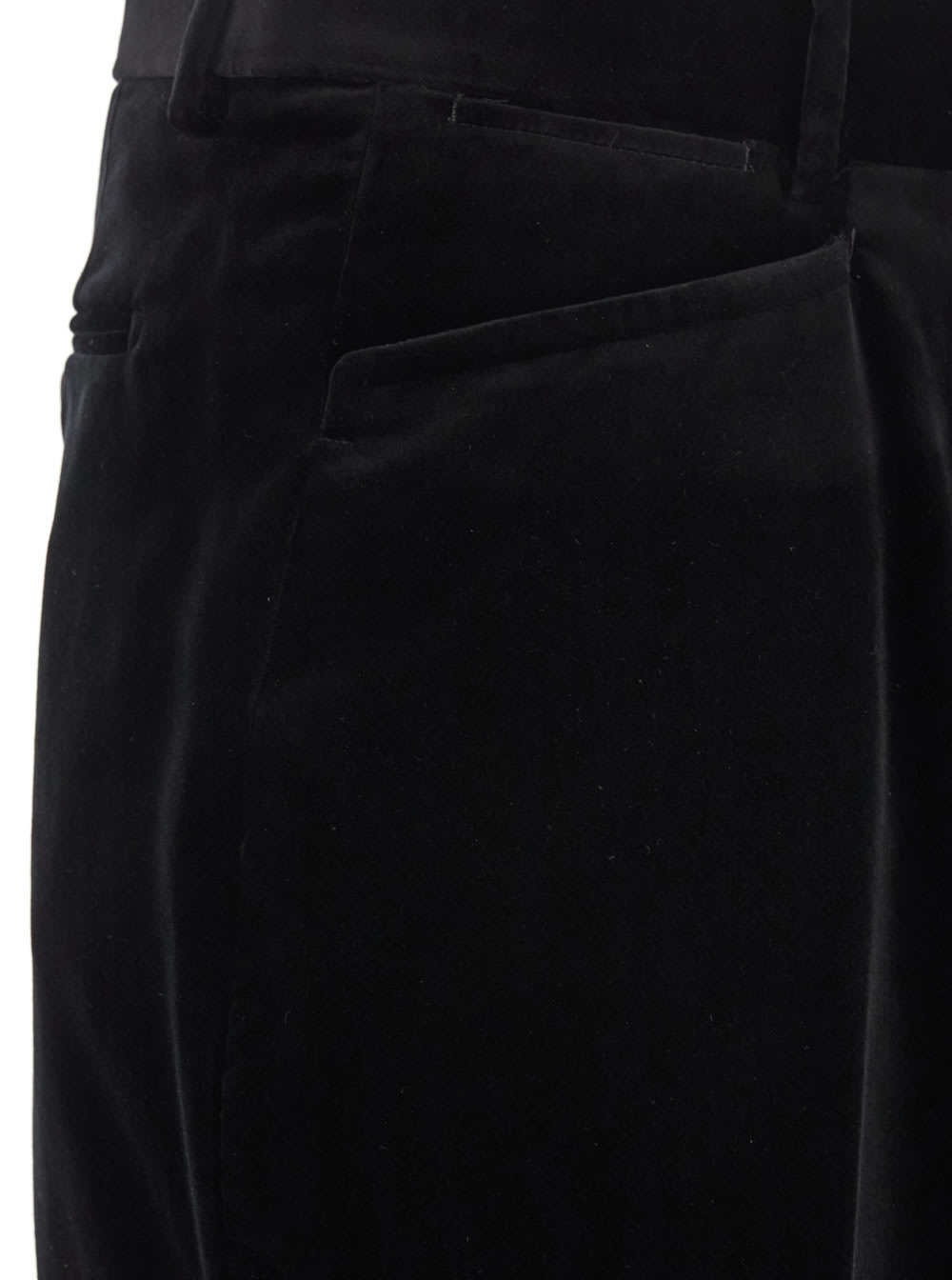 Tom Ford Pantalone In Velluto No Raso In Black