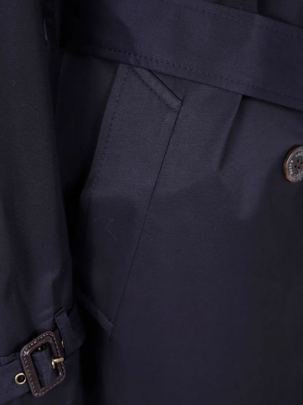 Shop Ralph Lauren Double Breast Belt Tr 30 Lined Coat In Dark Navy