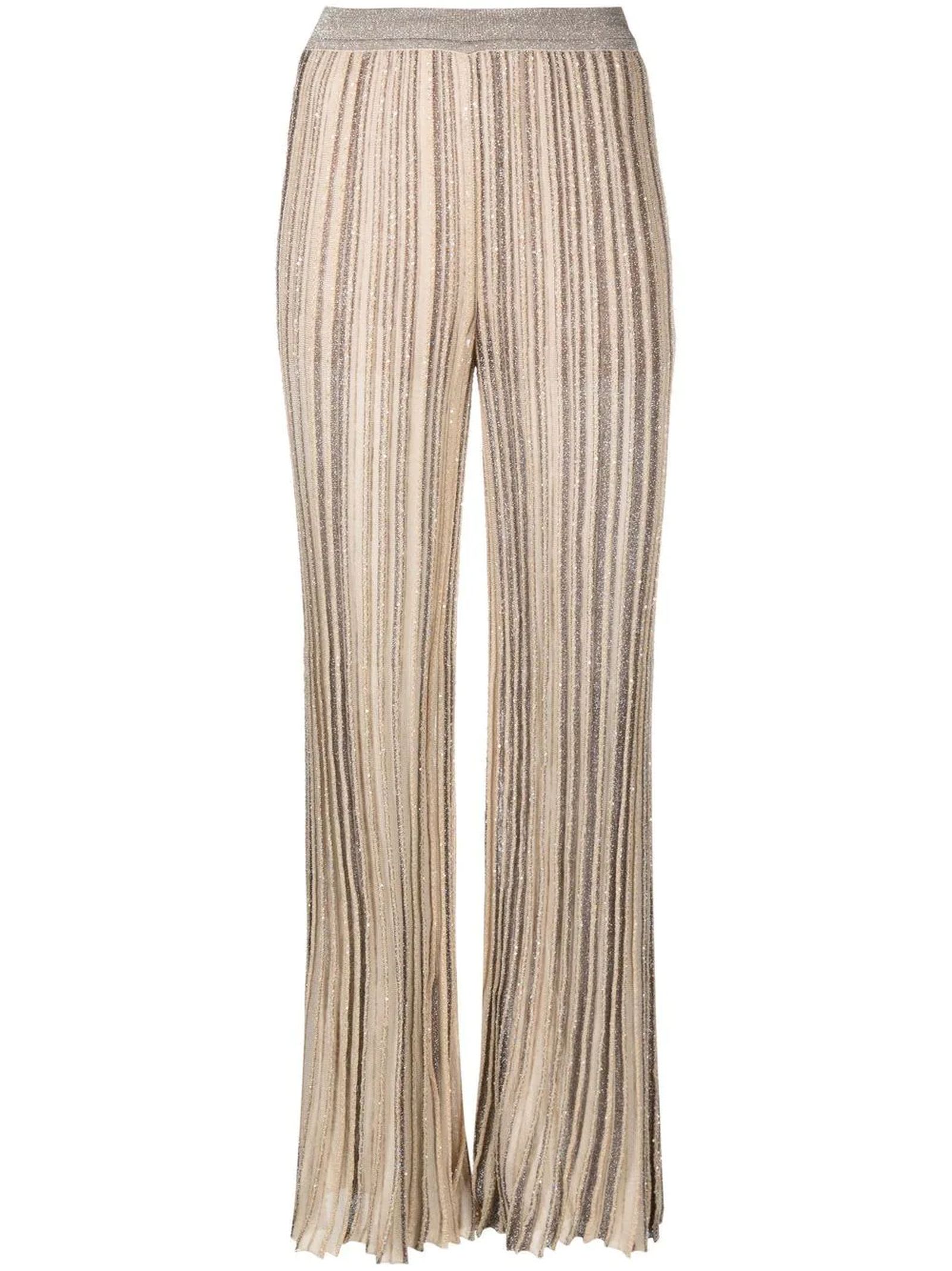 Missoni Beige Vertical Stripe Pattern Trousers