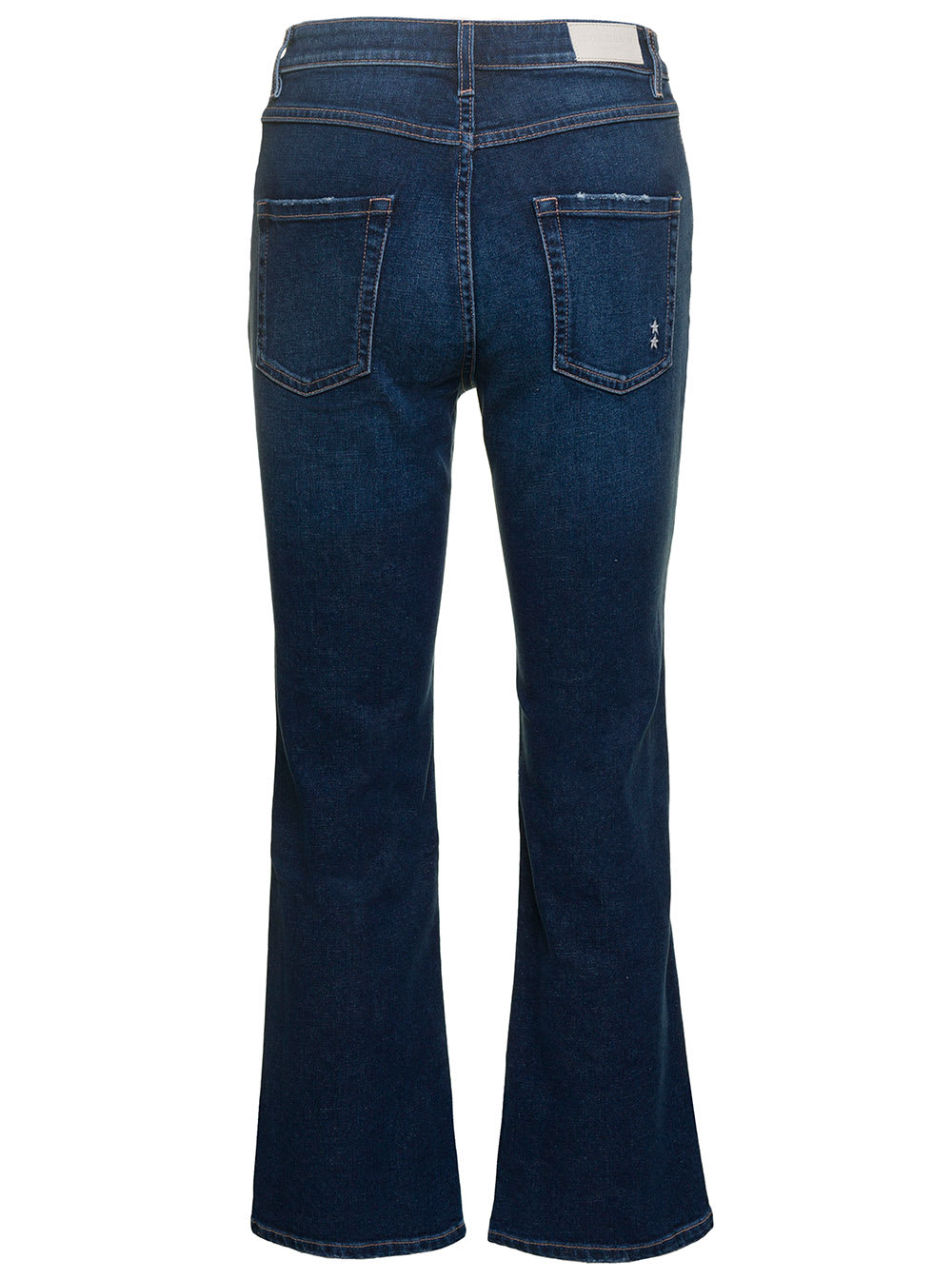 Shop Icon Denim Pam Blue Five-pockets Flared Jeans In Cotton Blend Denim Woman