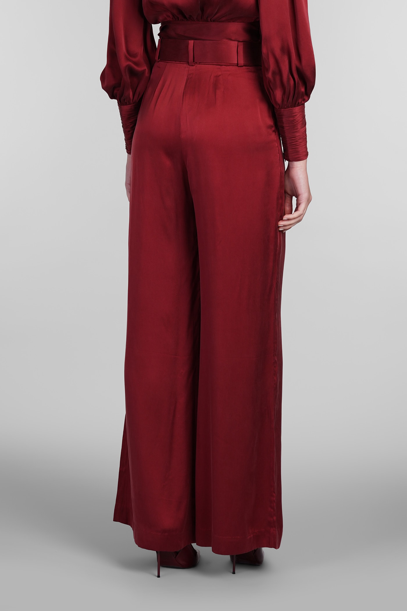 Shop Zimmermann Pants In Bordeaux Silk