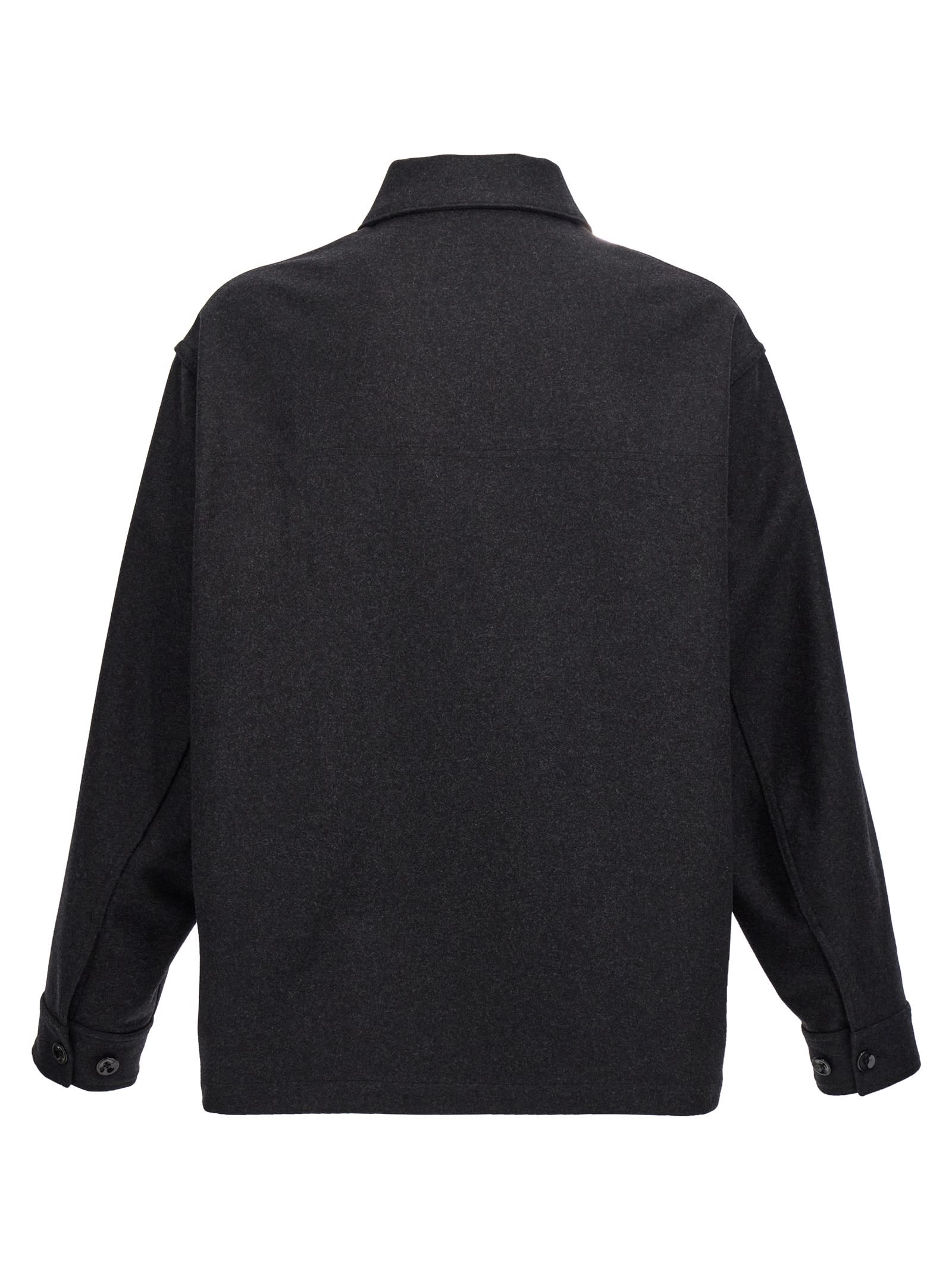 Shop Lemaire One Pocket Overshirt In Black