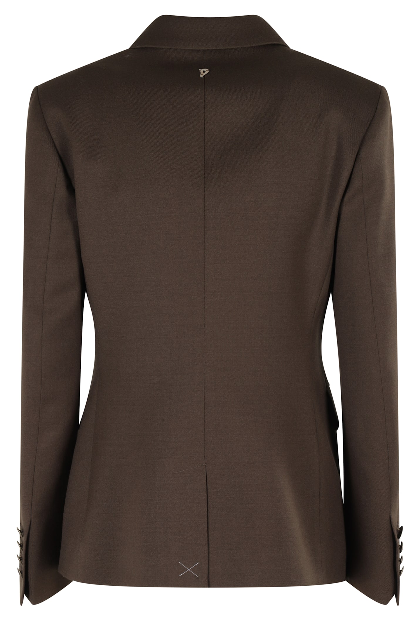 Dondup Double-breasted Military Green Blazer In Brown