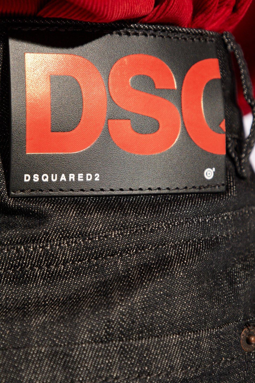 Shop Dsquared2 Logo-patch Wide-leg Traveller Jeans