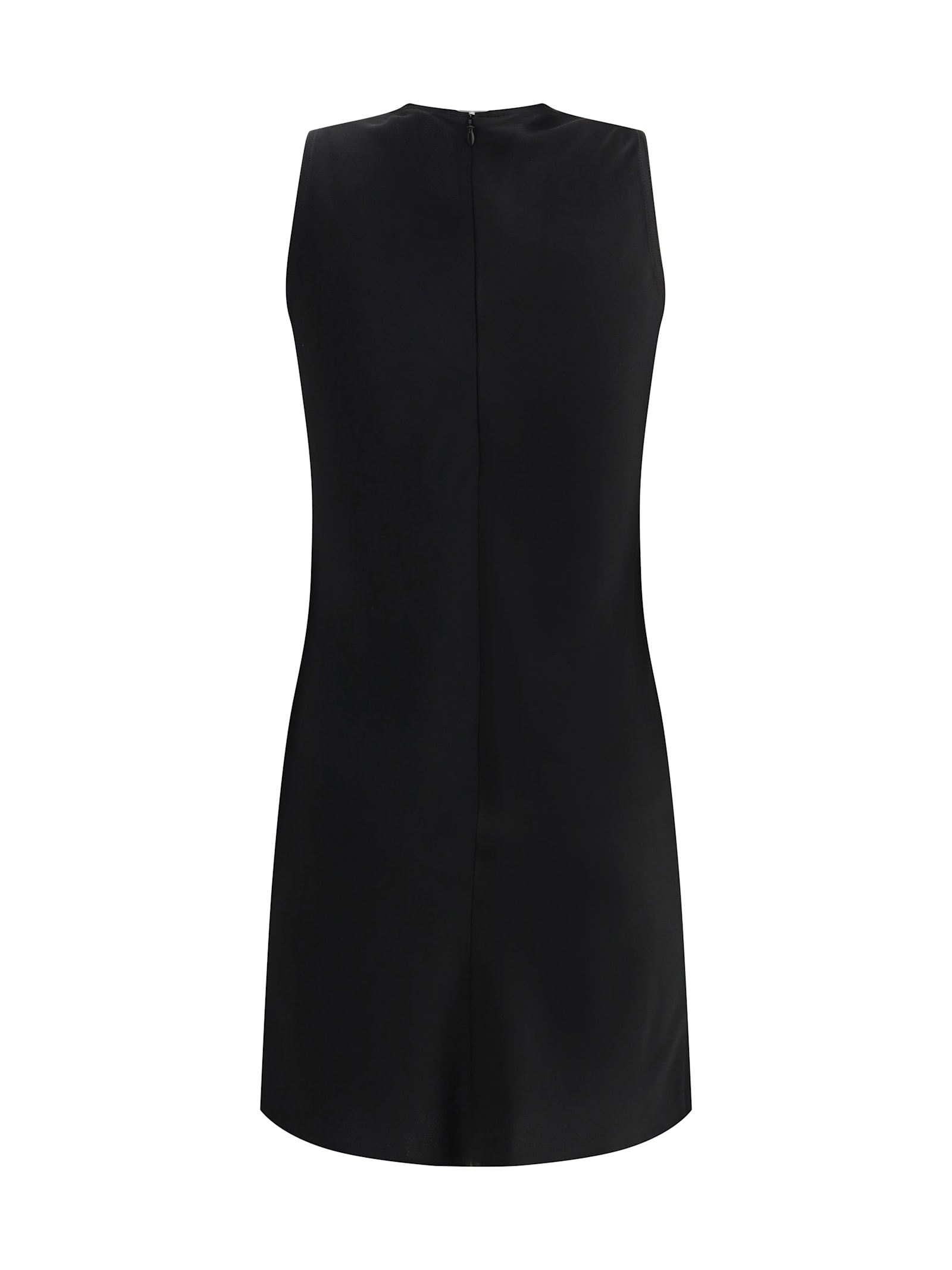 Ami Alexandre Mattiussi Minimal Short Dress In Wool Gabardine Black