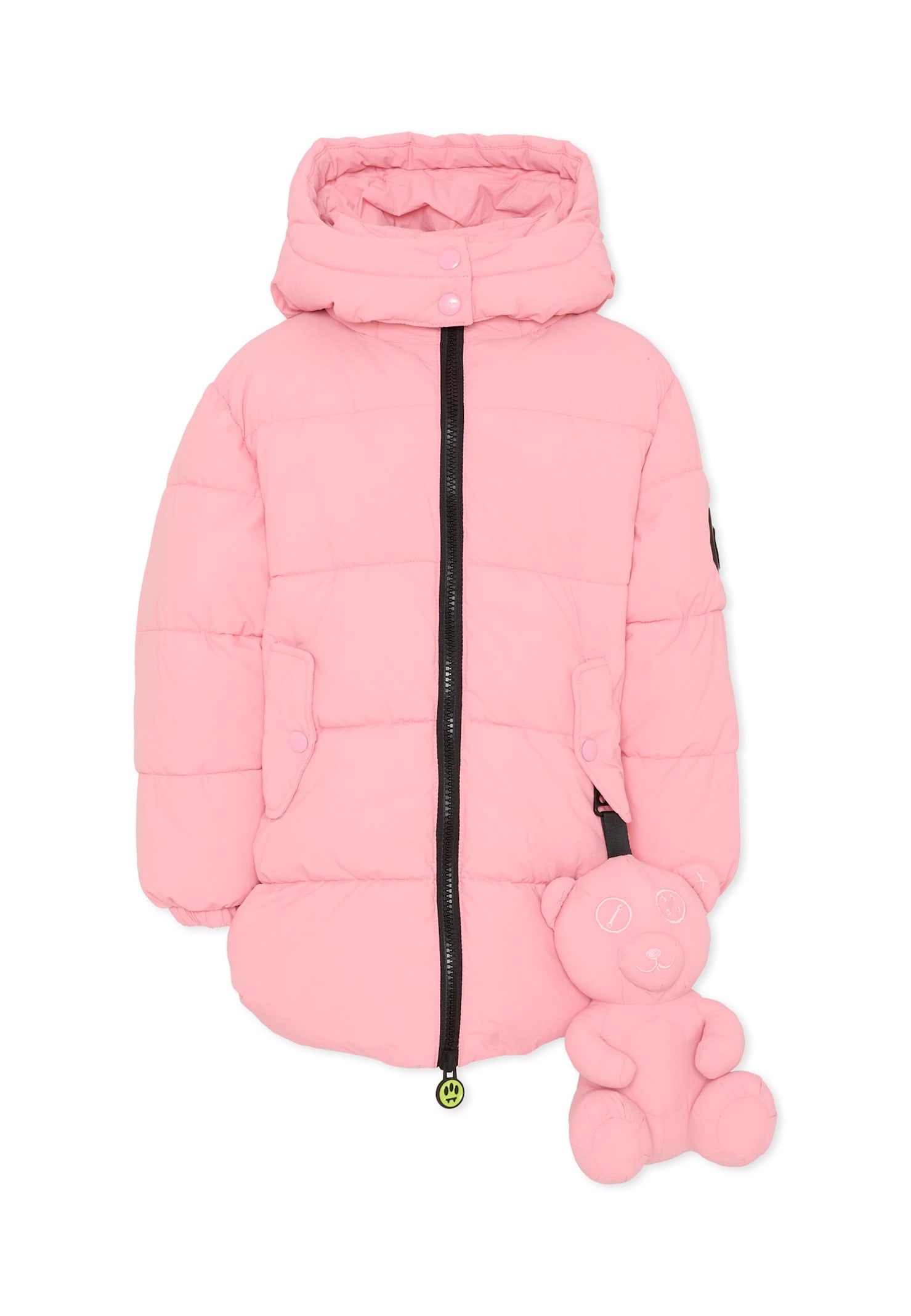 Barrow Kids' Pink Down Jacket For Girl With Bear