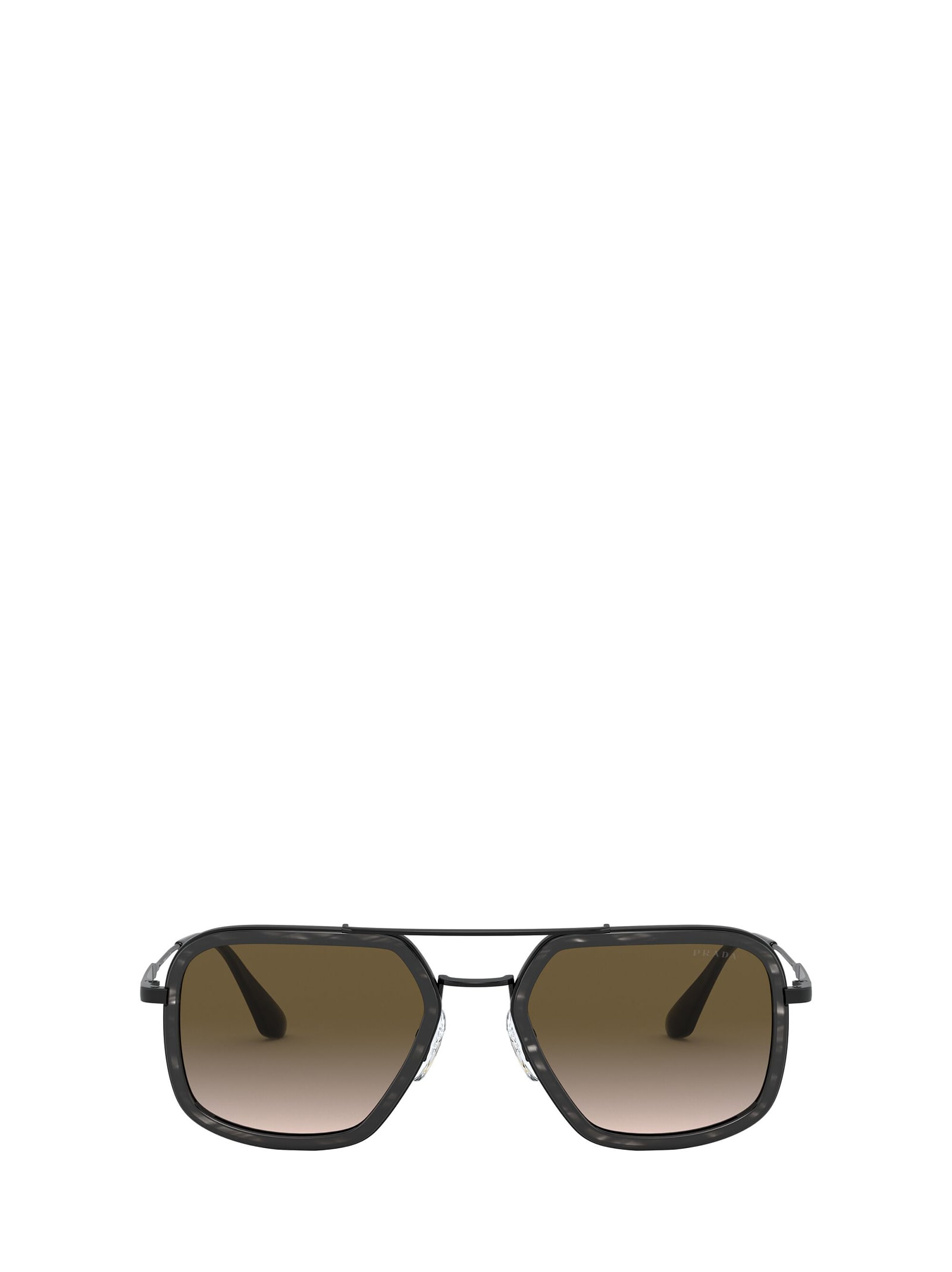 Prada Prada Pr 57xs Stripped Grey / Black Sunglasses