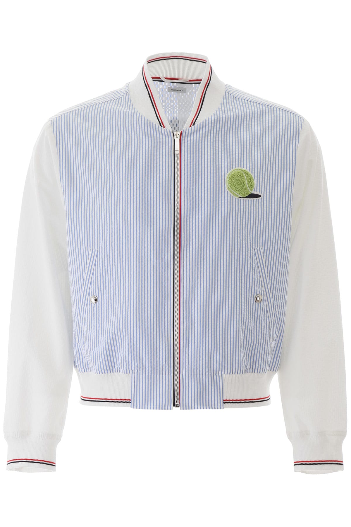 THOM BROWNE BOMBER JACKET WITH TENNIS PATCH,11293515