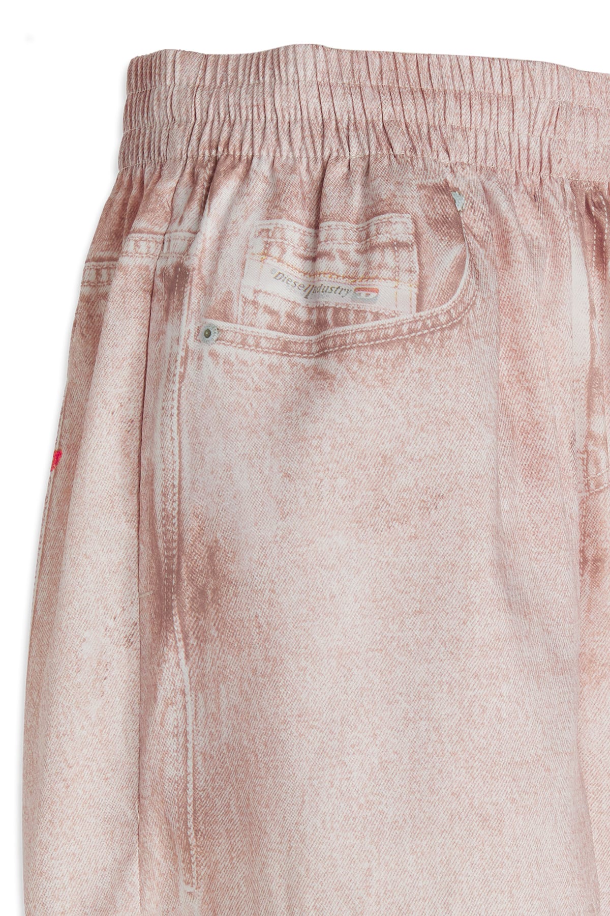 Diesel Denim Texture Elastic Waistband Shorts In 3bj