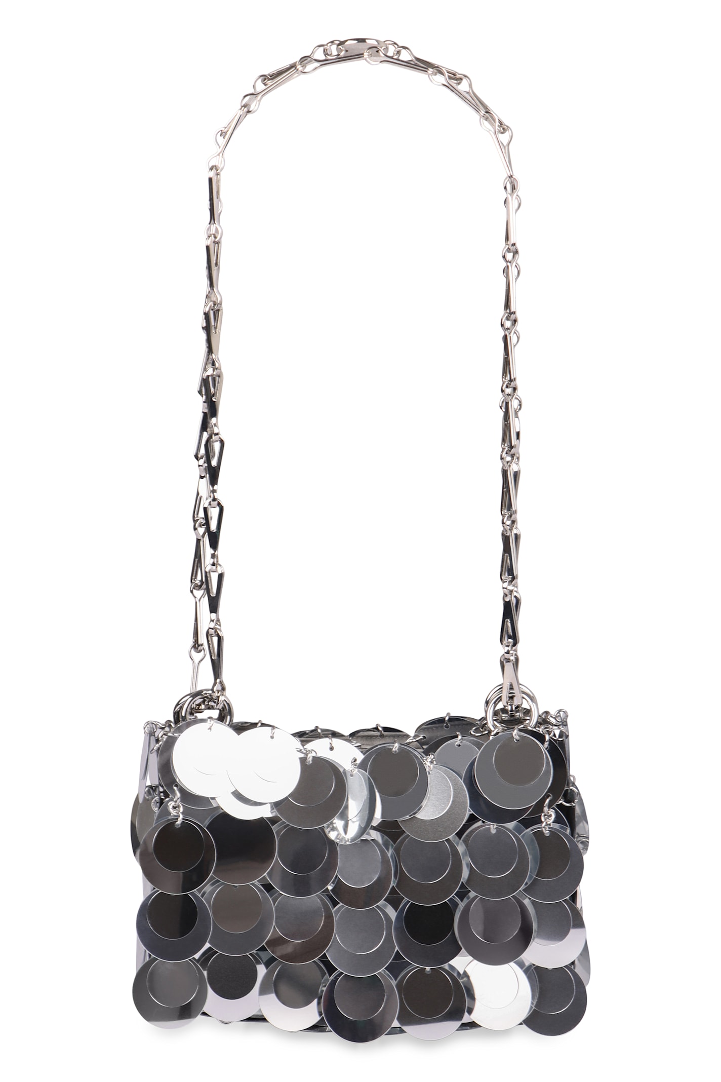 Rabanne Sparkles Discs Nano Bag In Silver