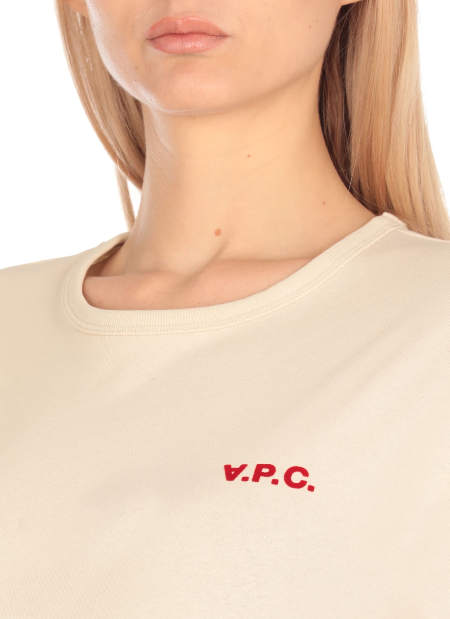 Apc T-shirt With Logo In Beige