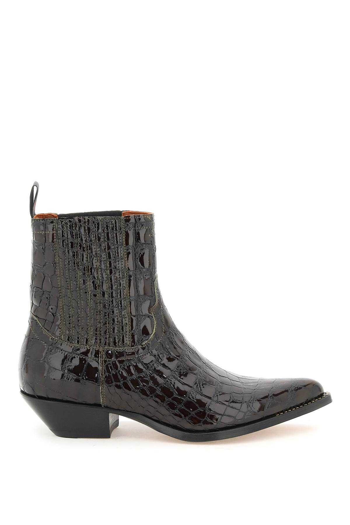 SONORA CROCO-EMBOSSED LEATHER HIDALGO ANKLE BOOTS