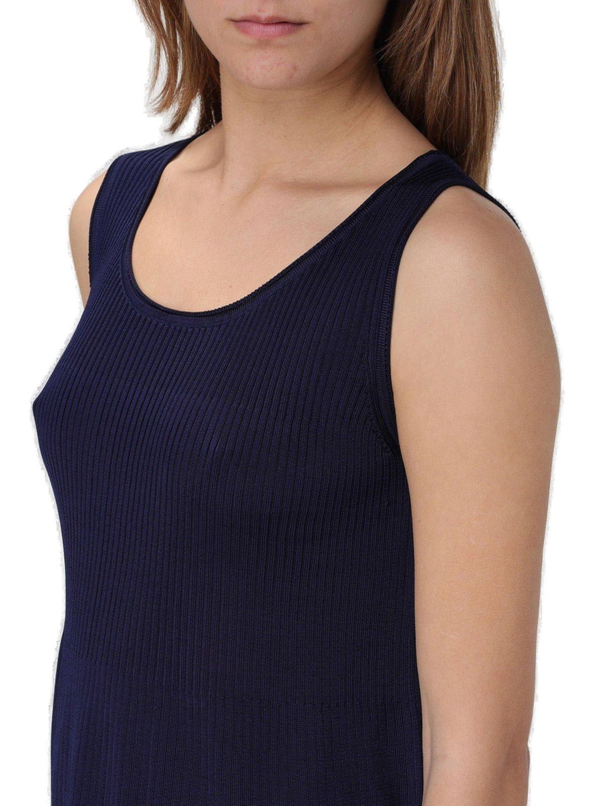 Shop Apc Sleeveless Ribbed-knitted Top A.p.c. In Blue