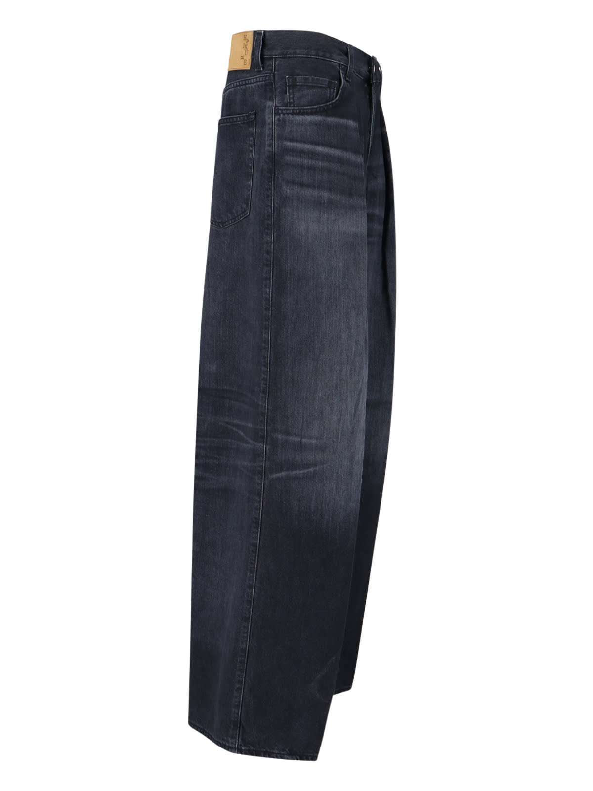 Haikure Black Jeans With Belt Loops And Logo Patch On The Rear In Black