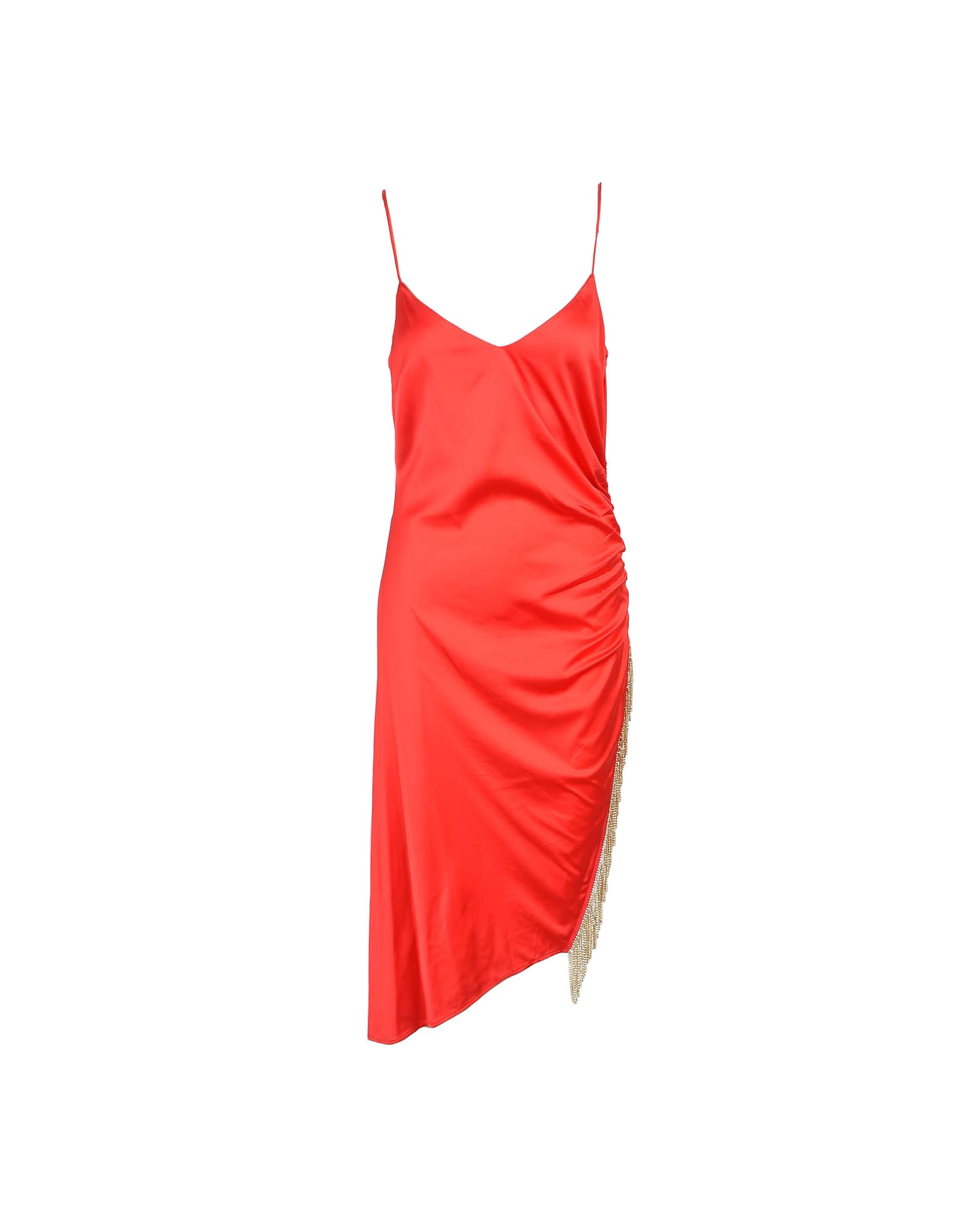 Patrizia Pepe Red Viscose Asymmetrical Dress