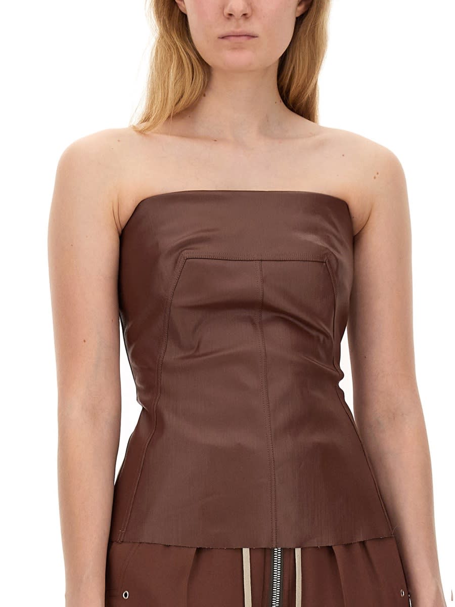 Shop Rick Owens Top Bustier In Marrone