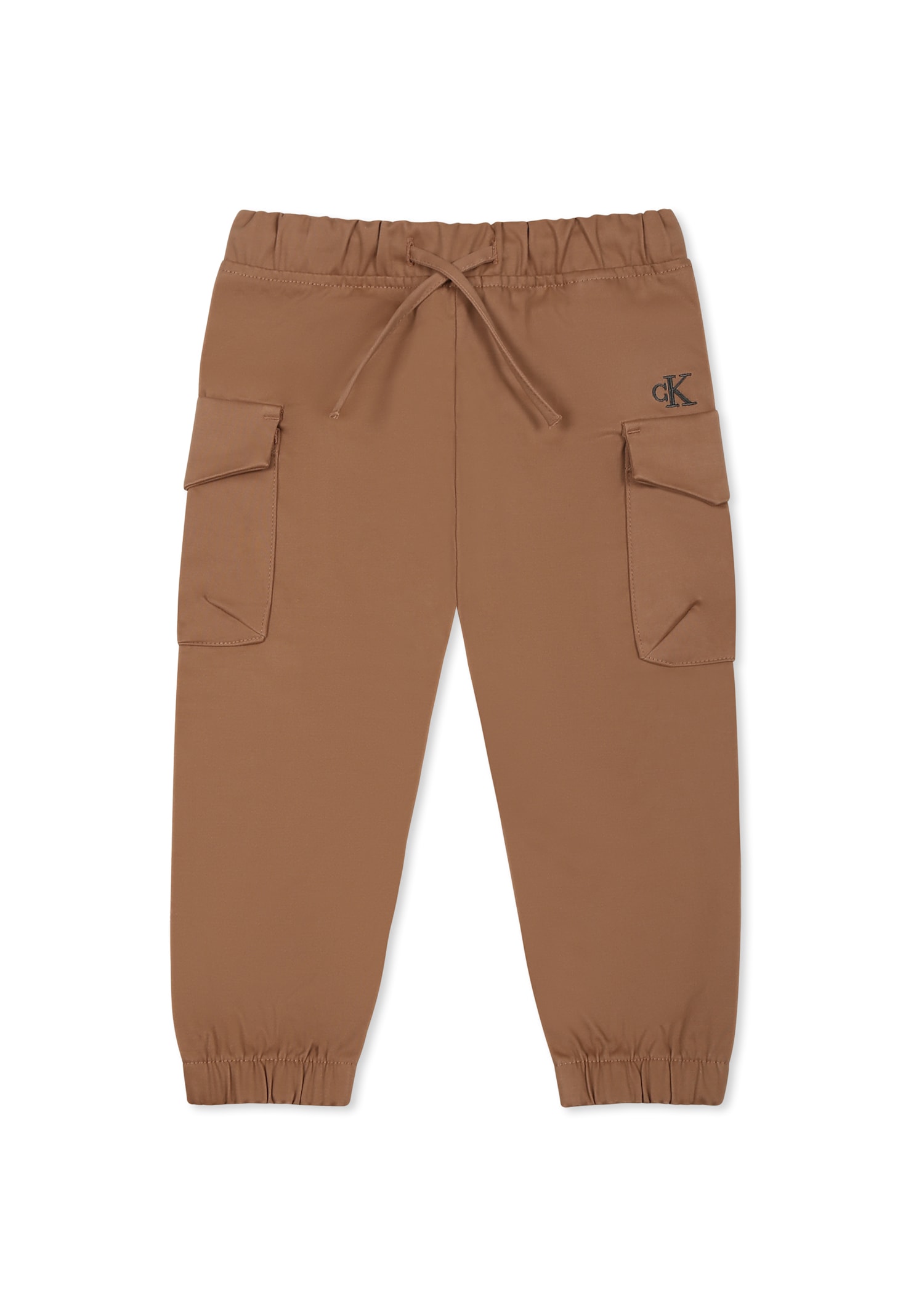 Shop Calvin Klein Brown Trousers For Baby Boy With Logo