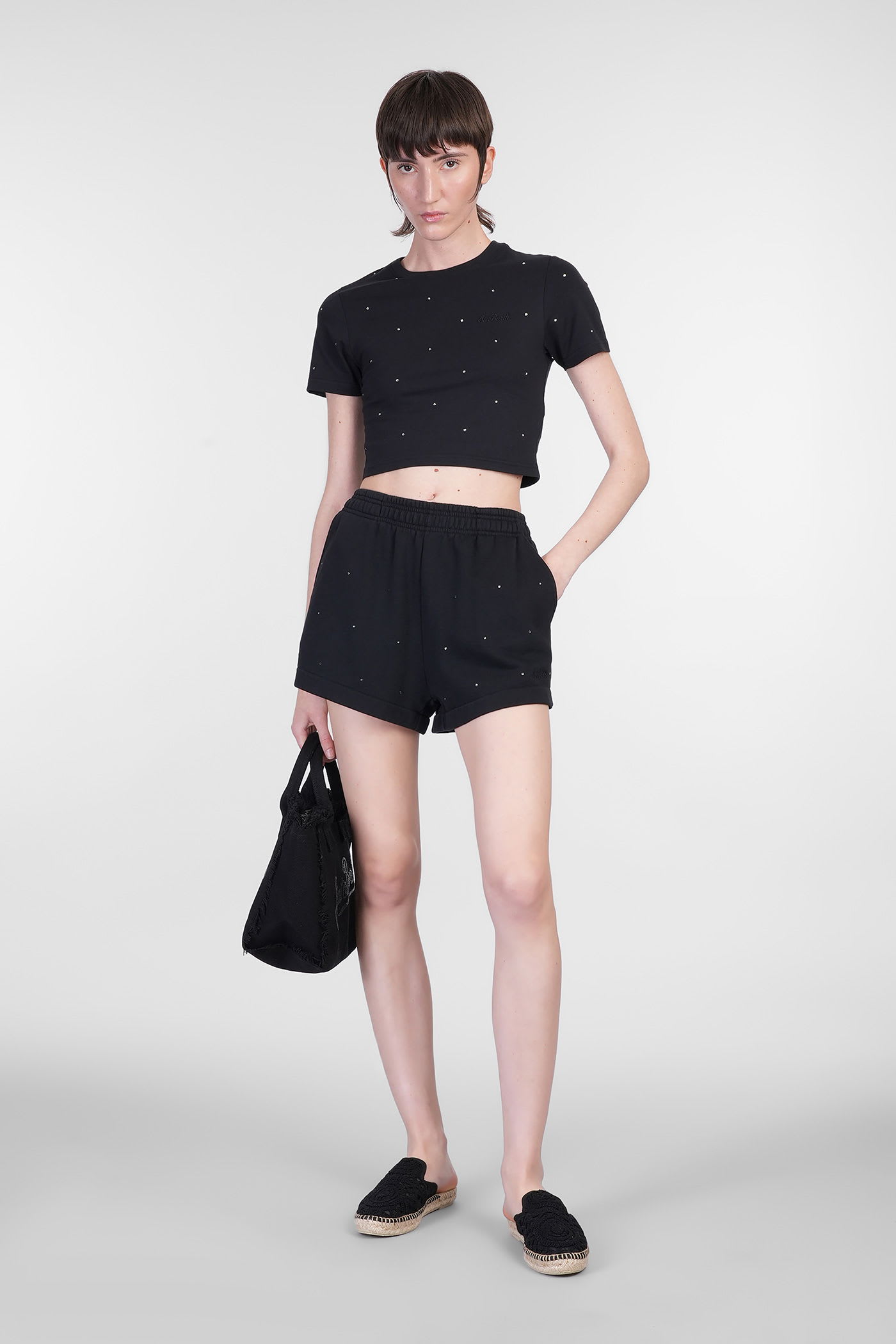 Mc2 Saint Barth Cate Shorts In Black Cotton In Black