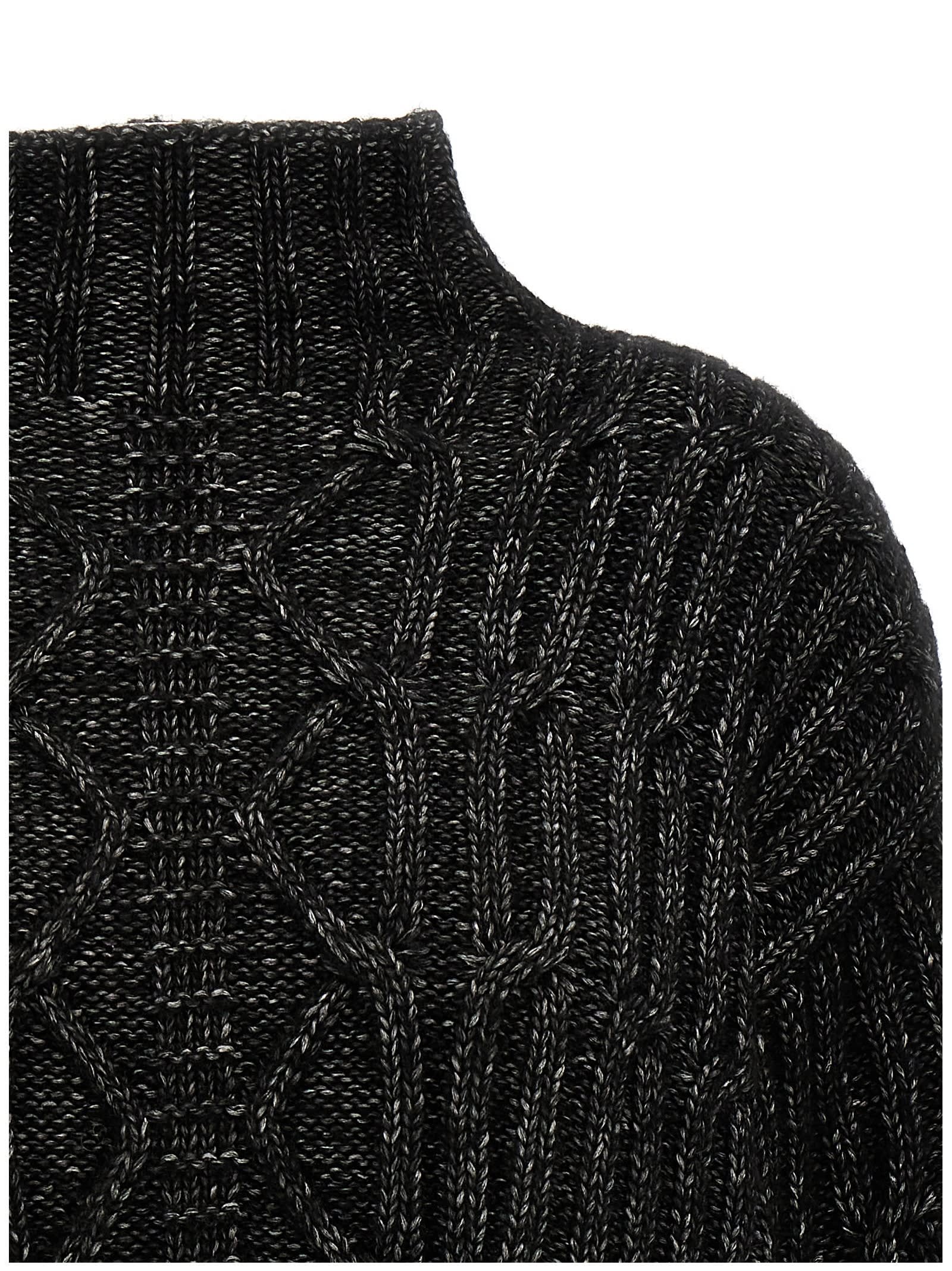 Shop Alberta Ferretti Braided Sweater In Nero