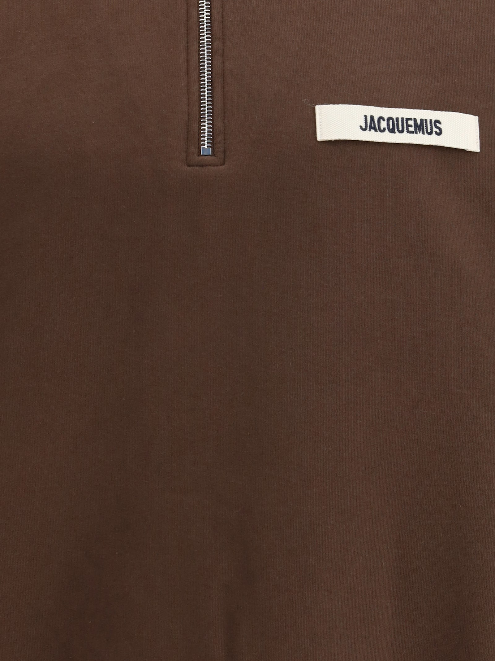 Jacquemus Grosgrain Sweatshirt With Turtleneck In Brown
