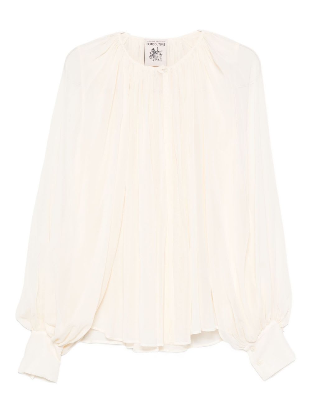 Semicouture Silk Blend Blouse In White