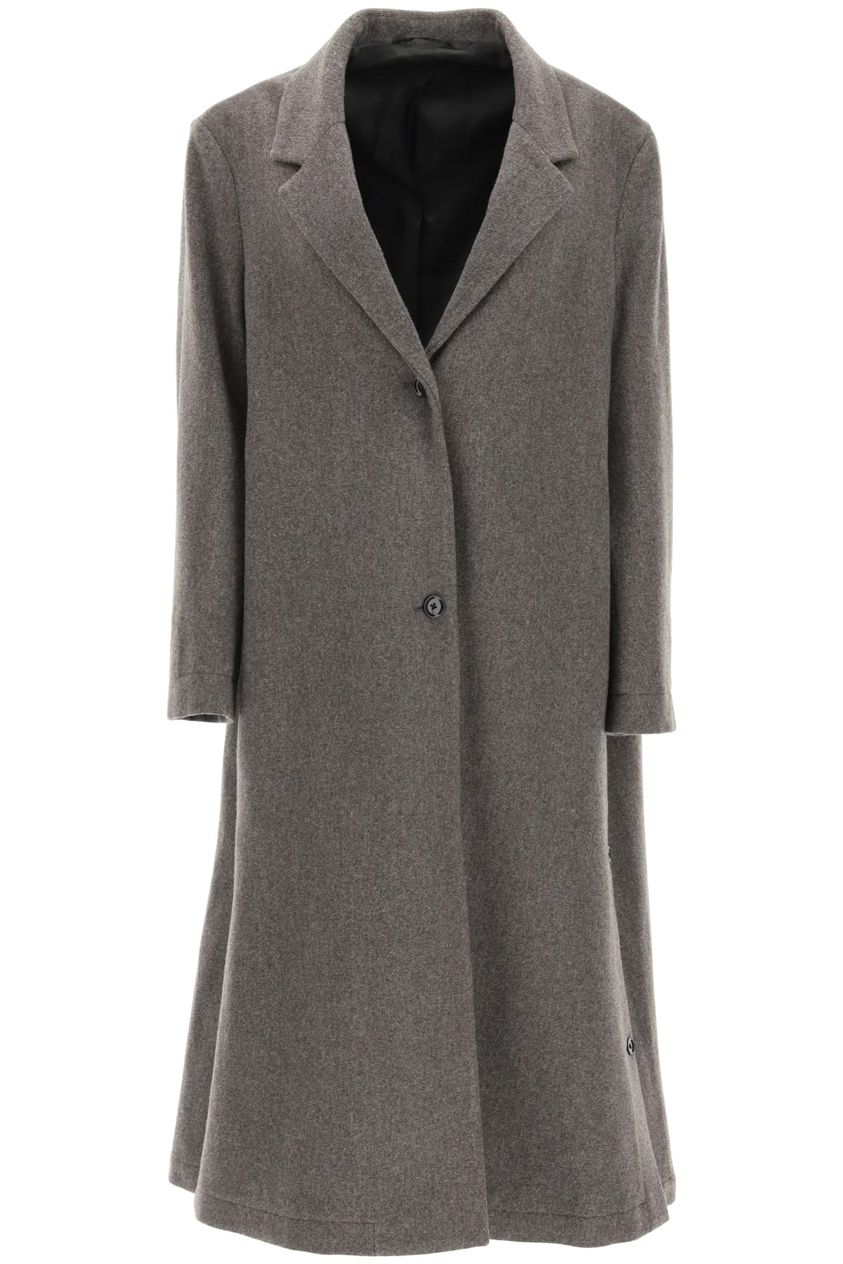 Lemaire Long Coat With Slits And Buttons