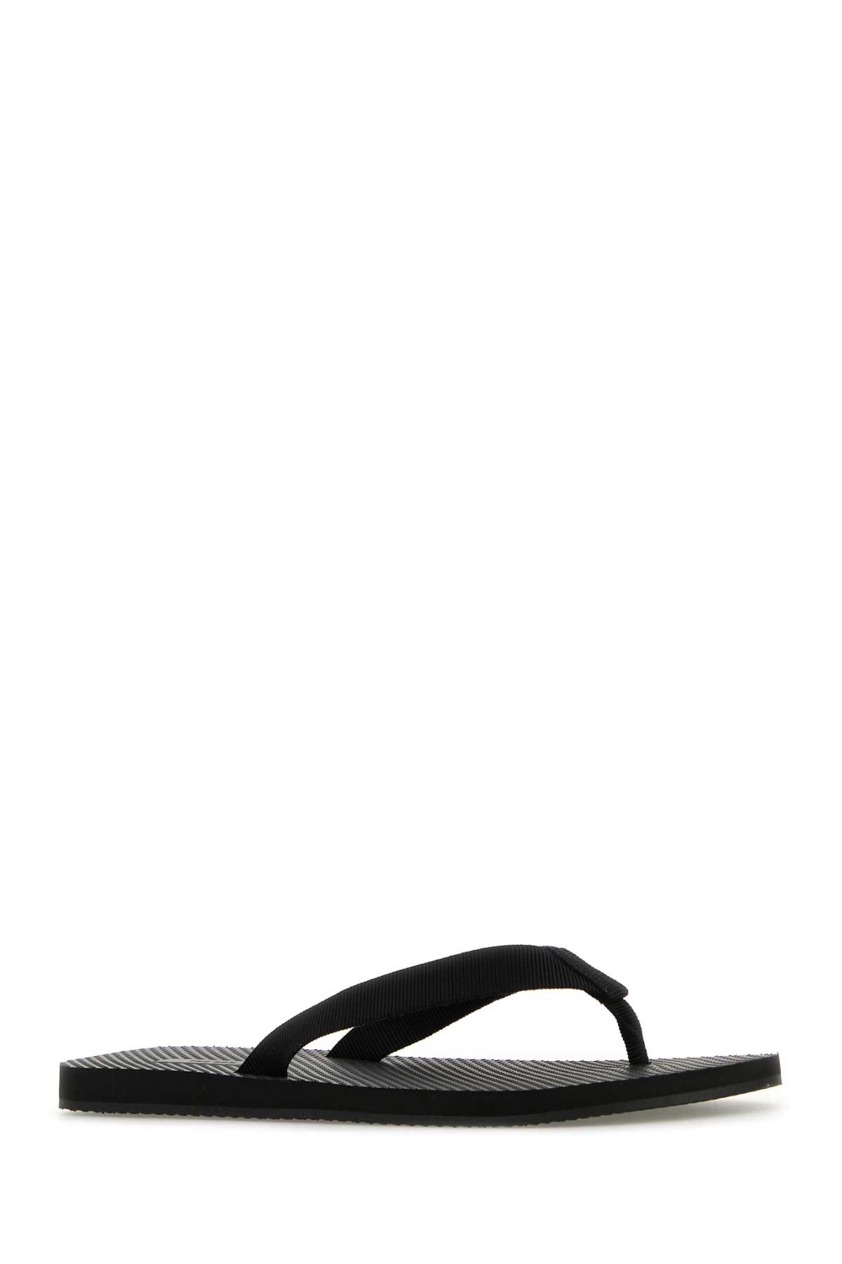 Shop The Row Black Fabric Dune Thong Slippers