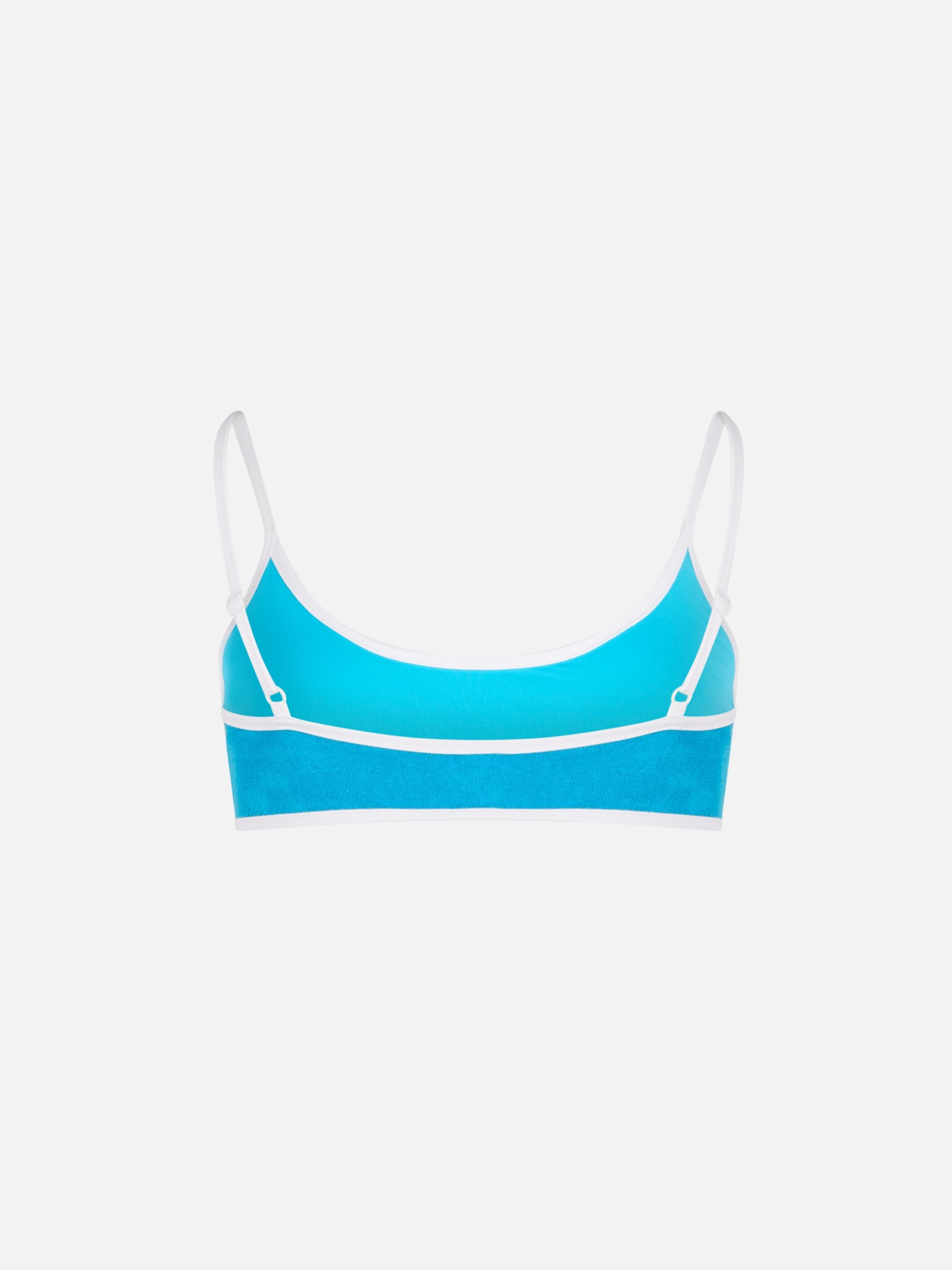 Mc2 Saint Barth Woman Terry Turquoise Bralette Swimsuit In Blue