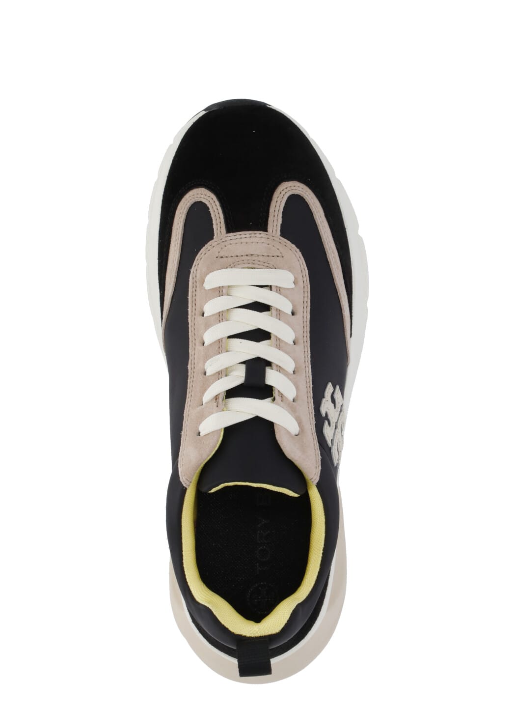 Tory Burch Good Luck Low-top Sneakers In Black / Cream / Black