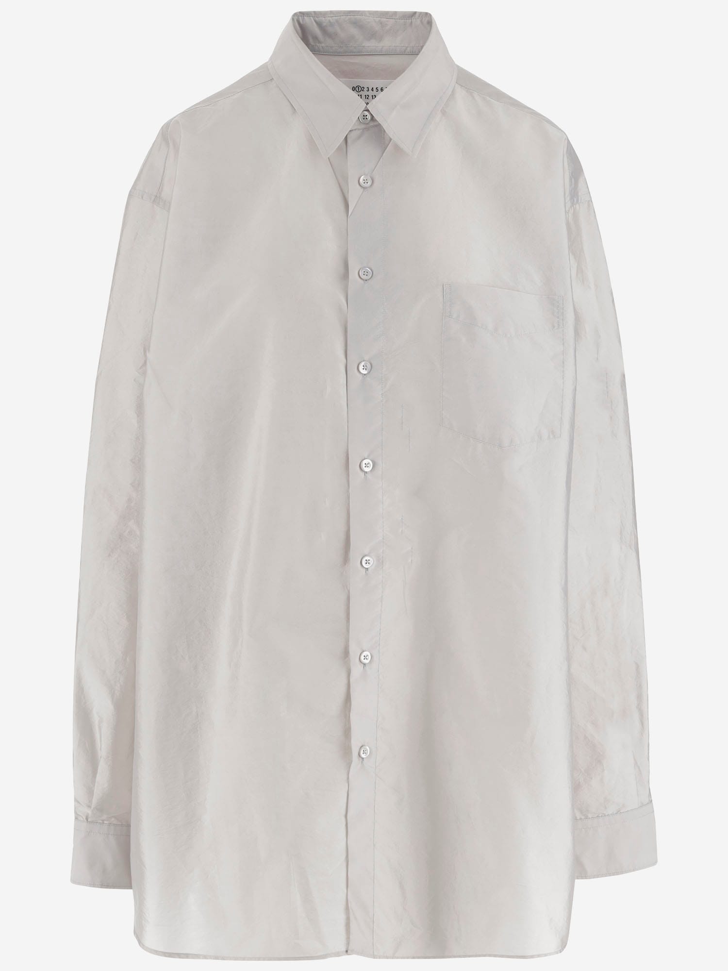 Maison Margiela Oversized Shirt In Technical Fabric In Gray