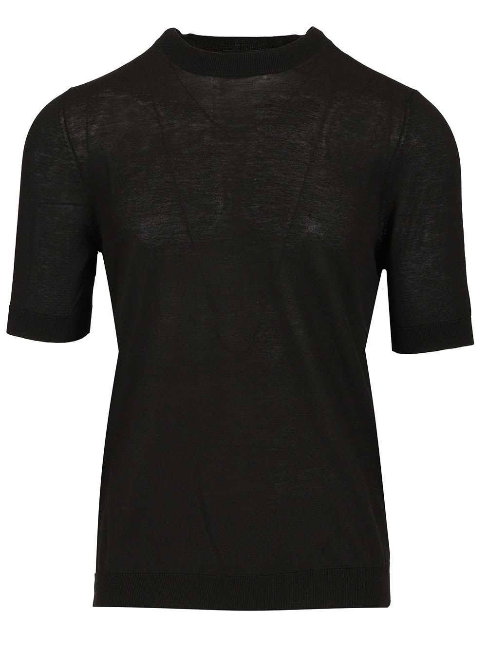 R Neck T-shirt Slim Fit Cotone Verde Chiaro