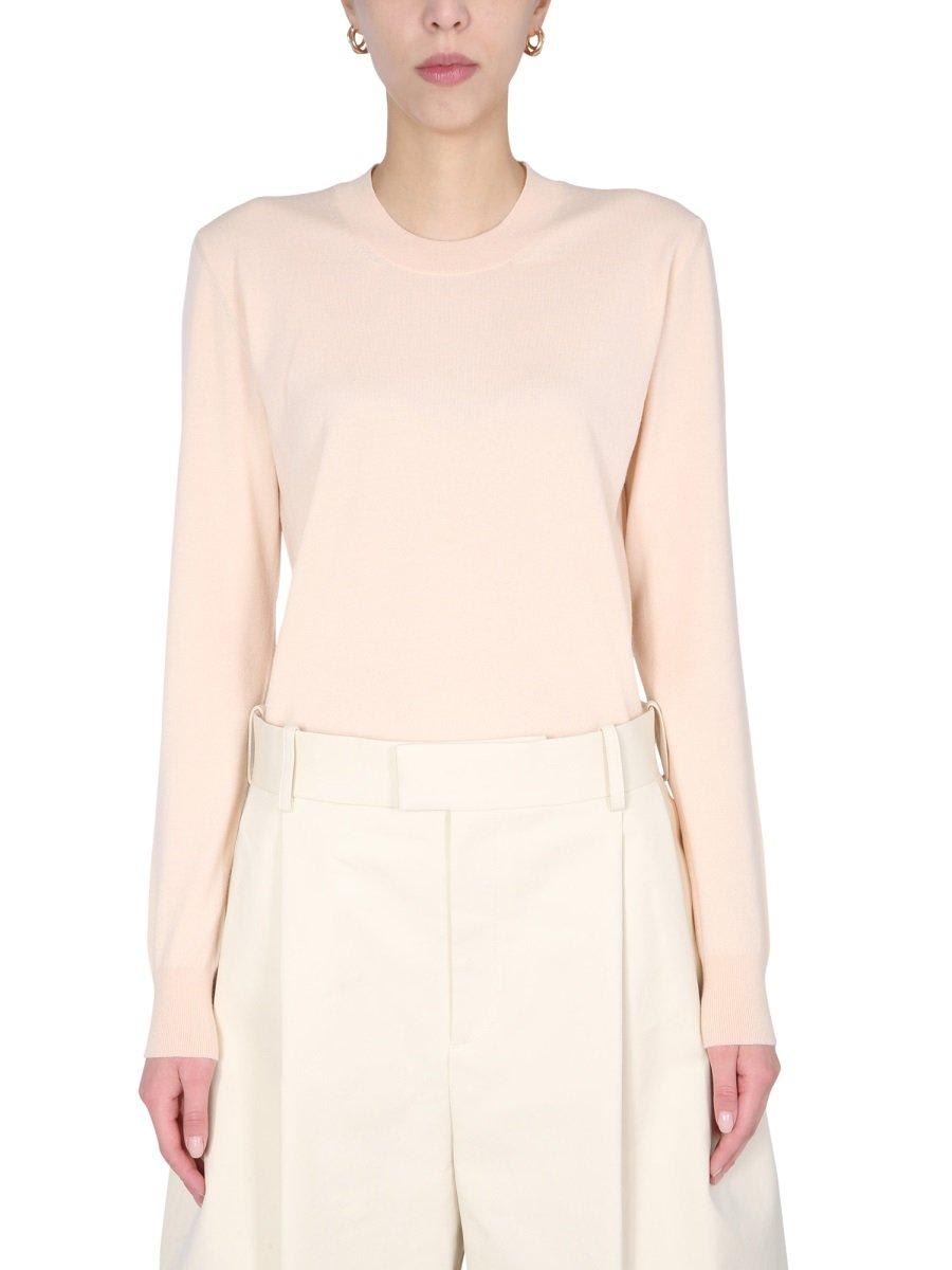 Shop Bottega Veneta Crewneck Knit Jumper In Pink