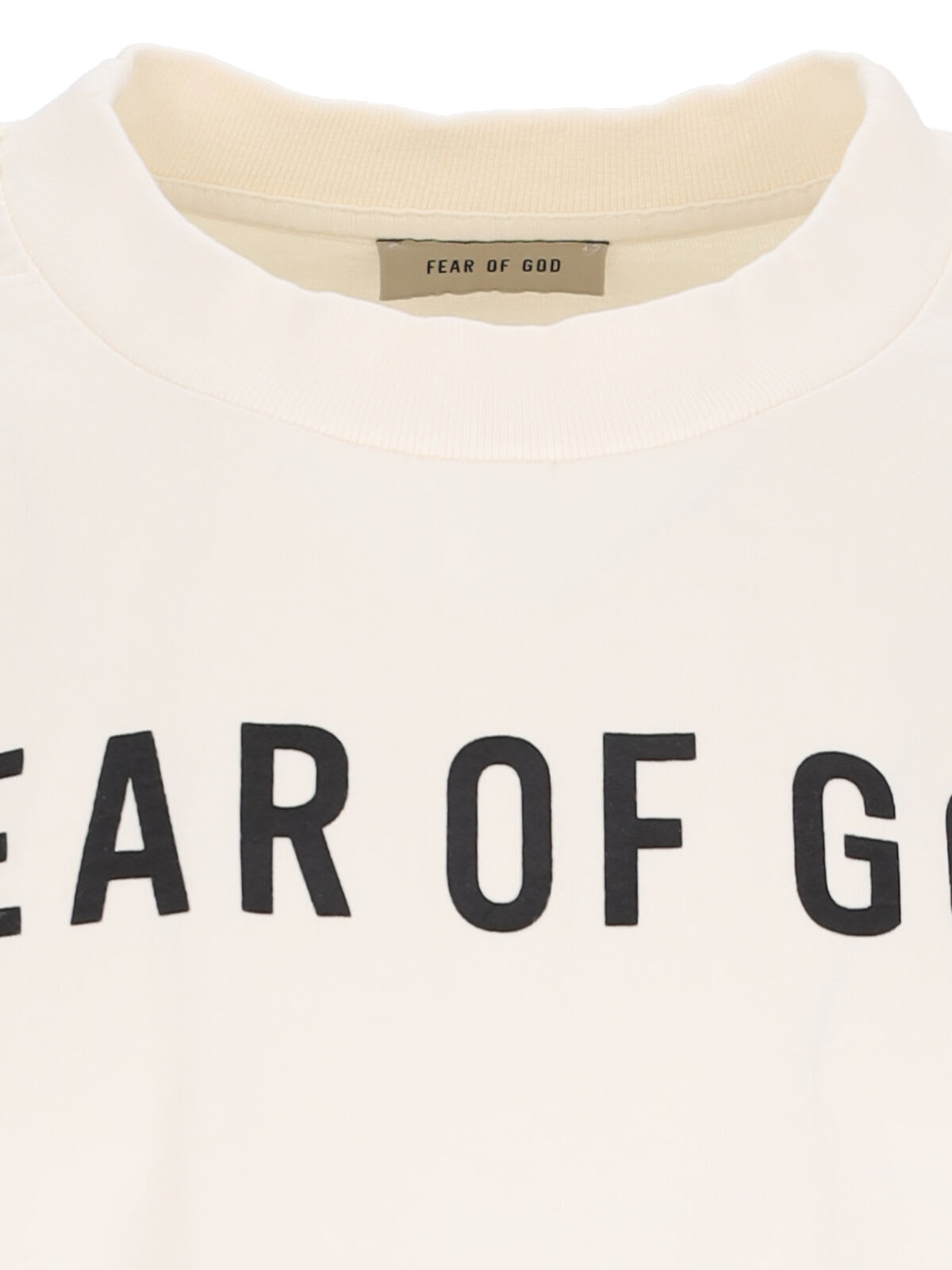 Fear Of God Thunderbird Crew Neck Graphic Print Long Sleeves In Cream