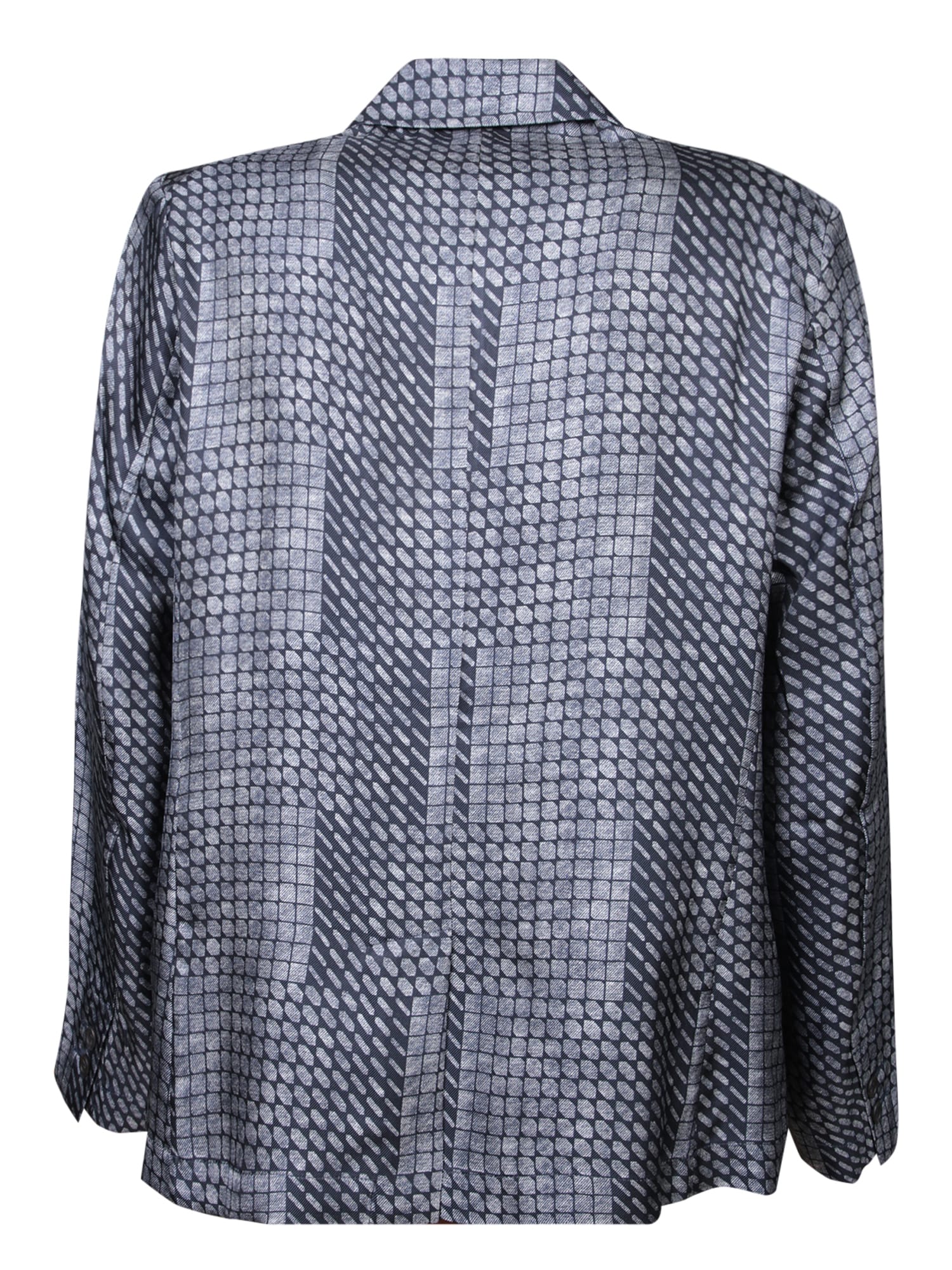 Shop Pierre-louis Mascia Geometric Print Blue Jacket