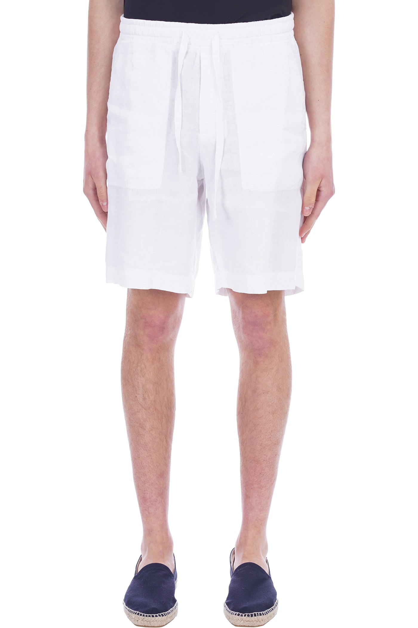 Z Zegna Shorts In White Linen