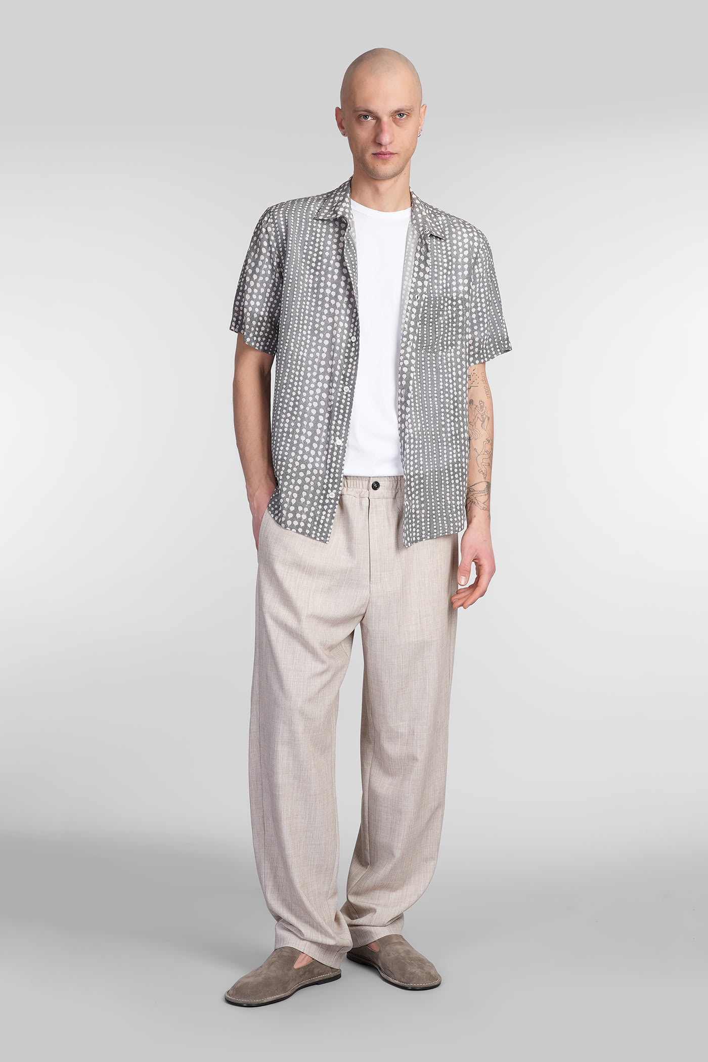 Mauro Grifoni Shirt In Green Silk In Green