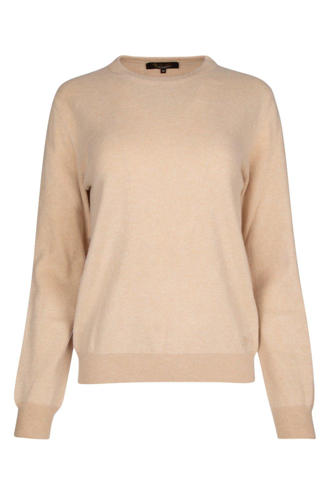 Shop Loro Piana Arona Crewneck Jumper In Sesame Sauce Mel Natural Dyed